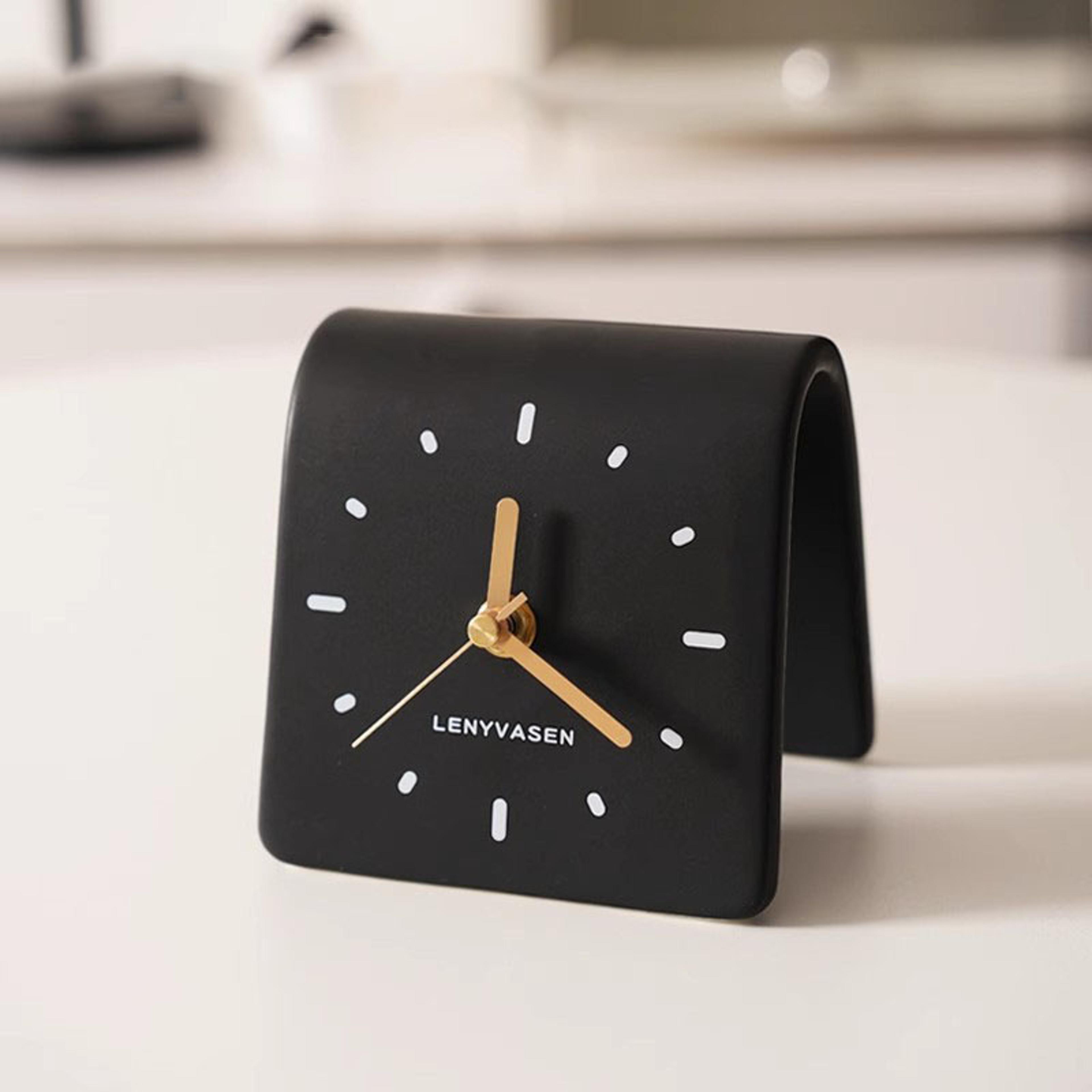 Modern Ceramic Desk Clock Silent Table Clock For Bedroom Living Room Office Home Decor 7