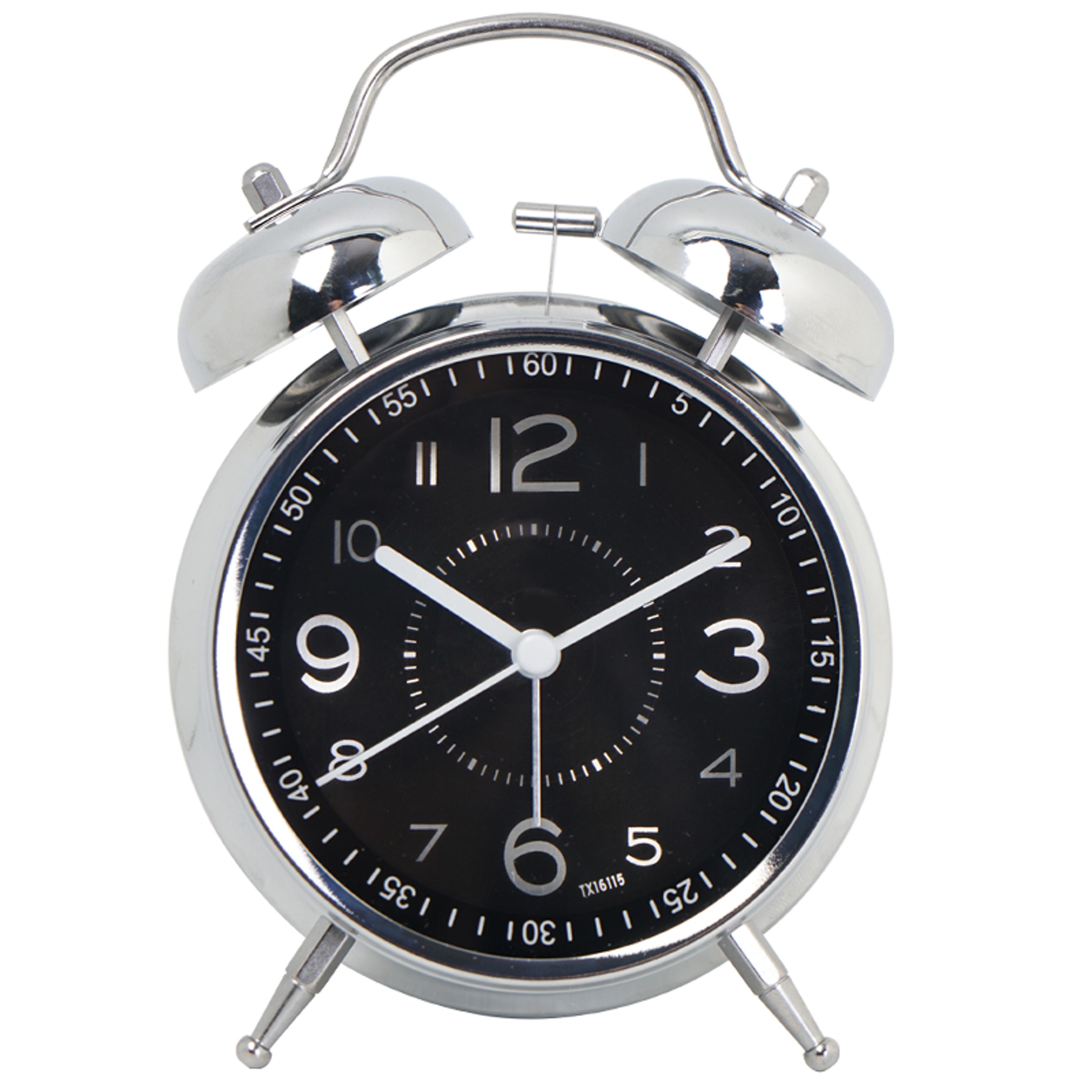 Silent Alarm Clock Analog Desk Clock Vintage Iron Quartz Kids Bedside Clock With Glow In The Dark H 3