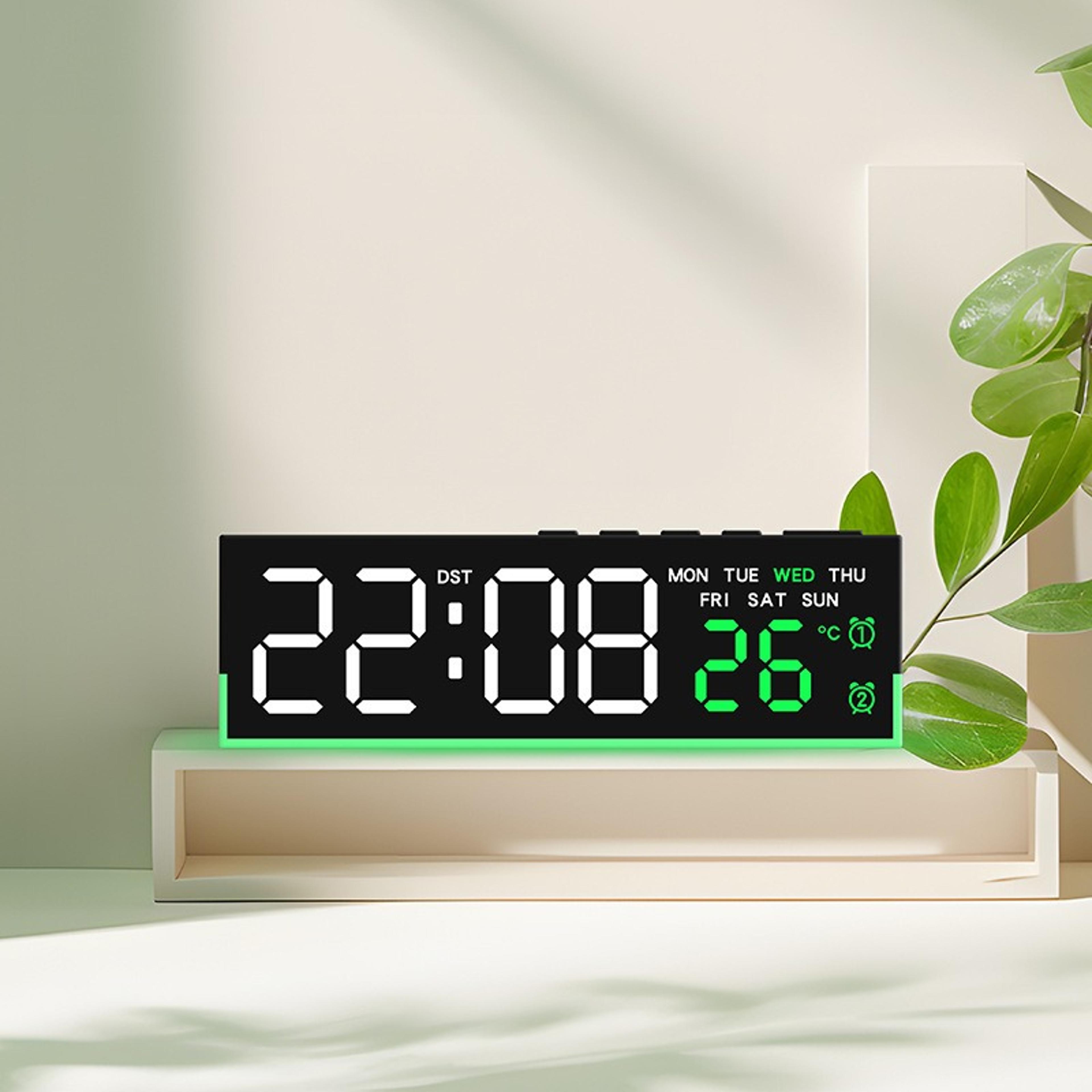 Smart LED Digital Alarm Clock With Ambient Light Temperature Display And Bedside Night Light 9