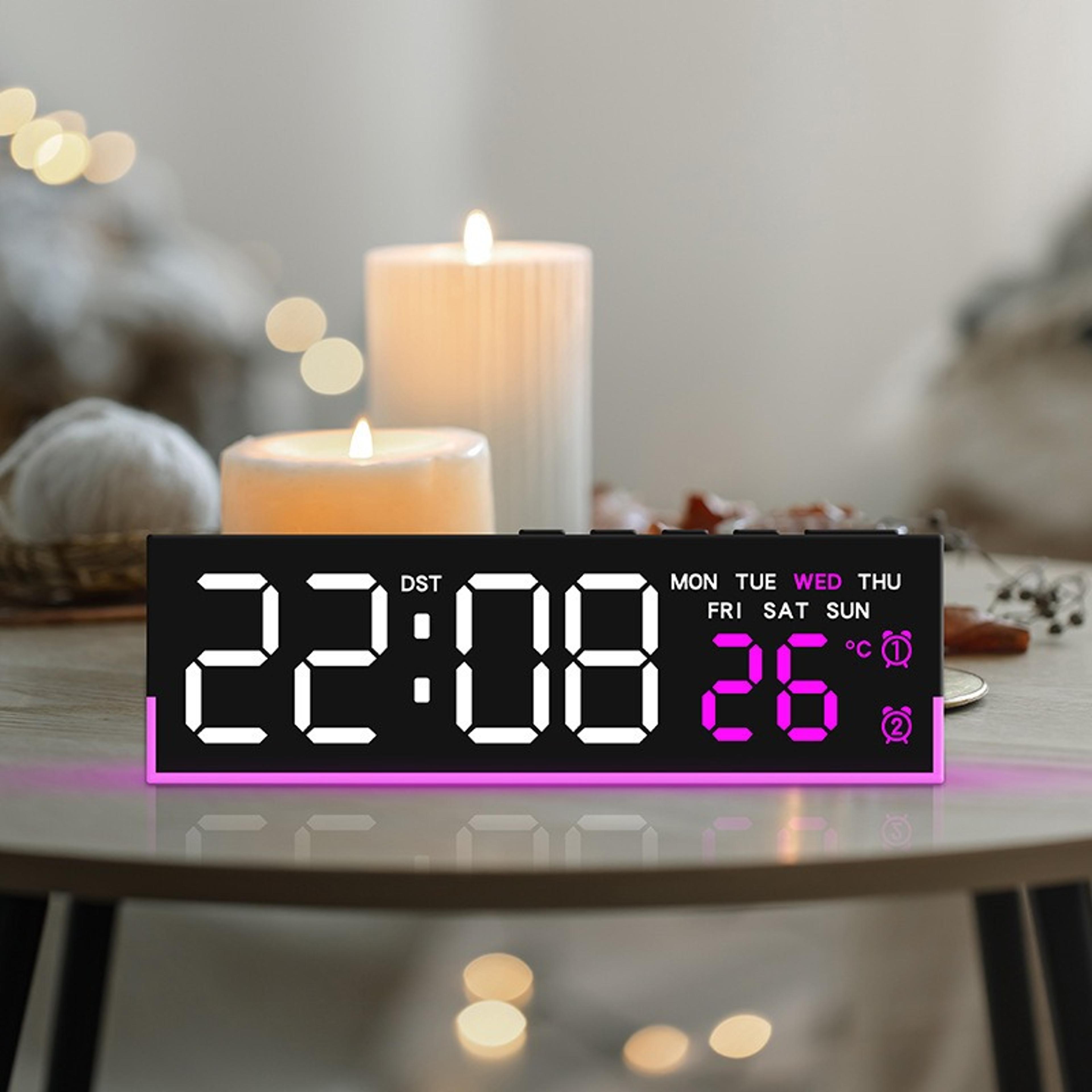 Smart LED Digital Alarm Clock With Ambient Light Temperature Display And Bedside Night Light 11