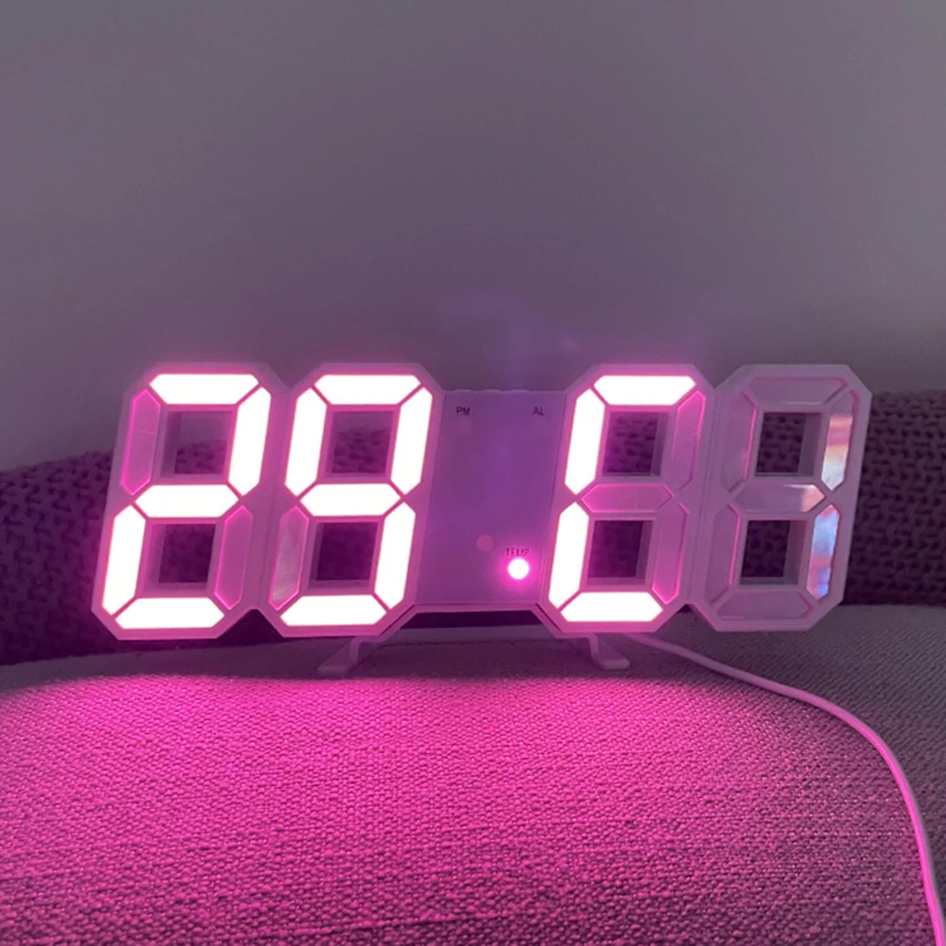 LED Digital Wall Clock Colorful Modern Time Display For Home Office Kitchen 12 24 Hour Display 1