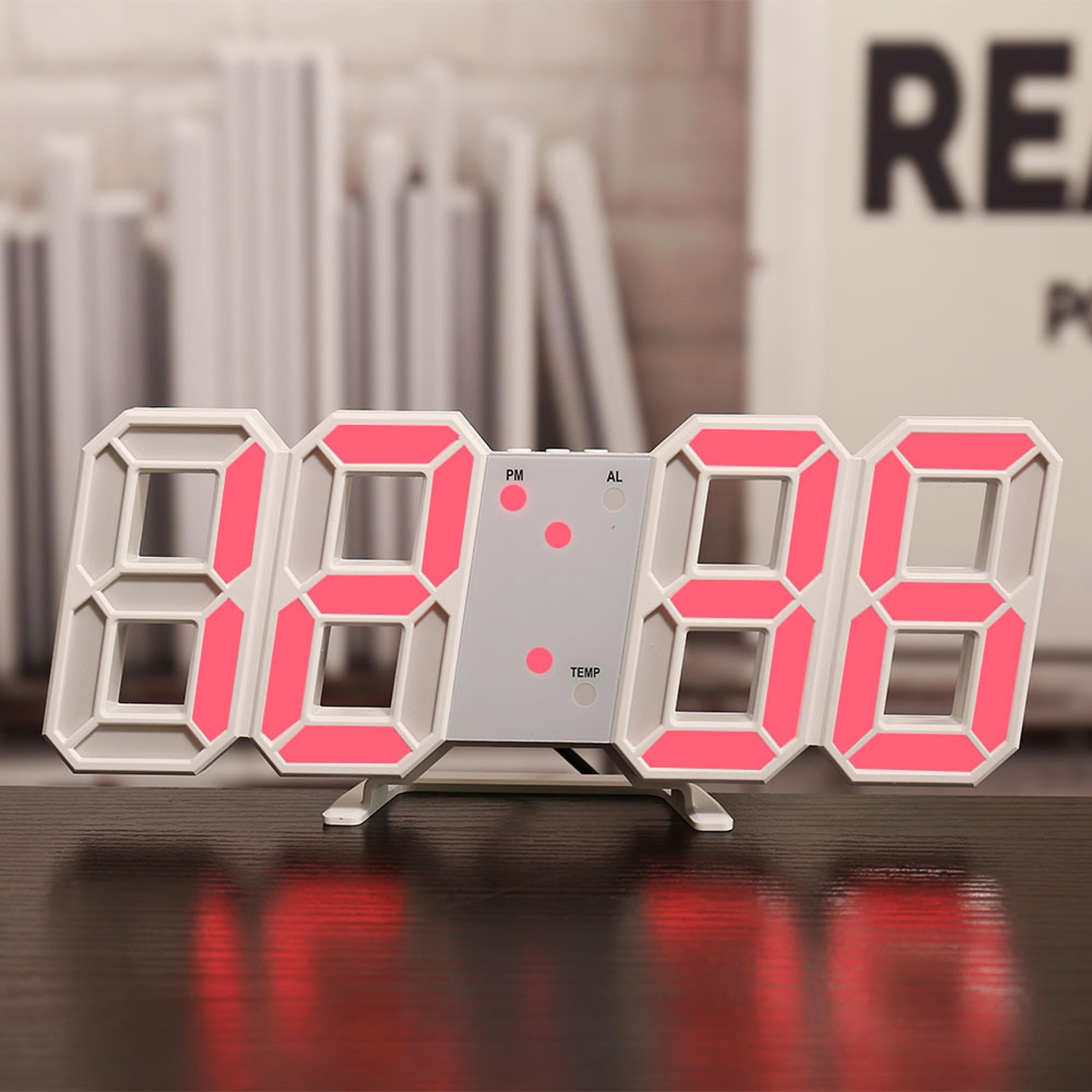 LED Digital Wall Clock Colorful Modern Time Display For Home Office Kitchen 12 24 Hour Display 5