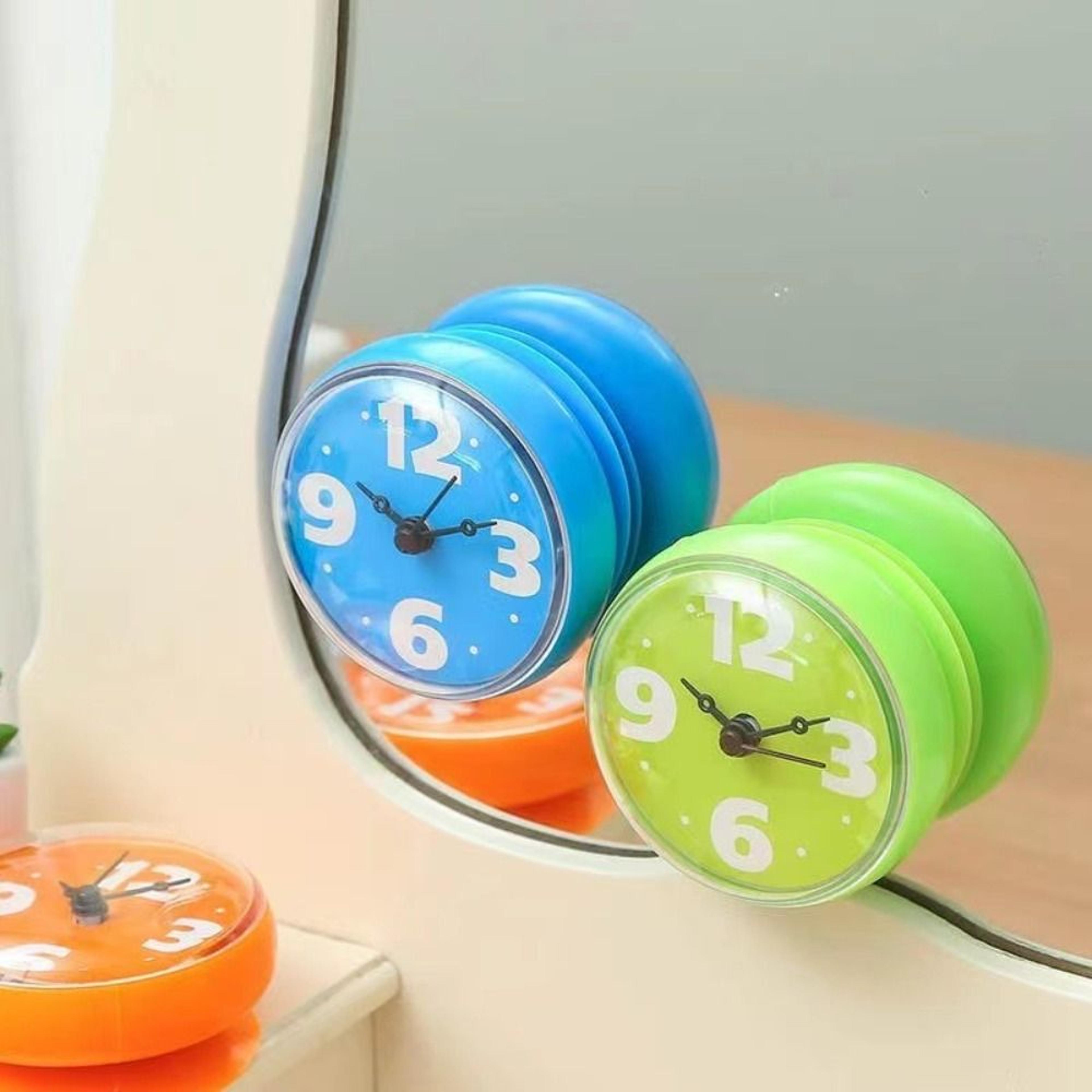 Shower Clock Bathroom Wall Clock Suction Cup Anti Fog Alarm Clock 5