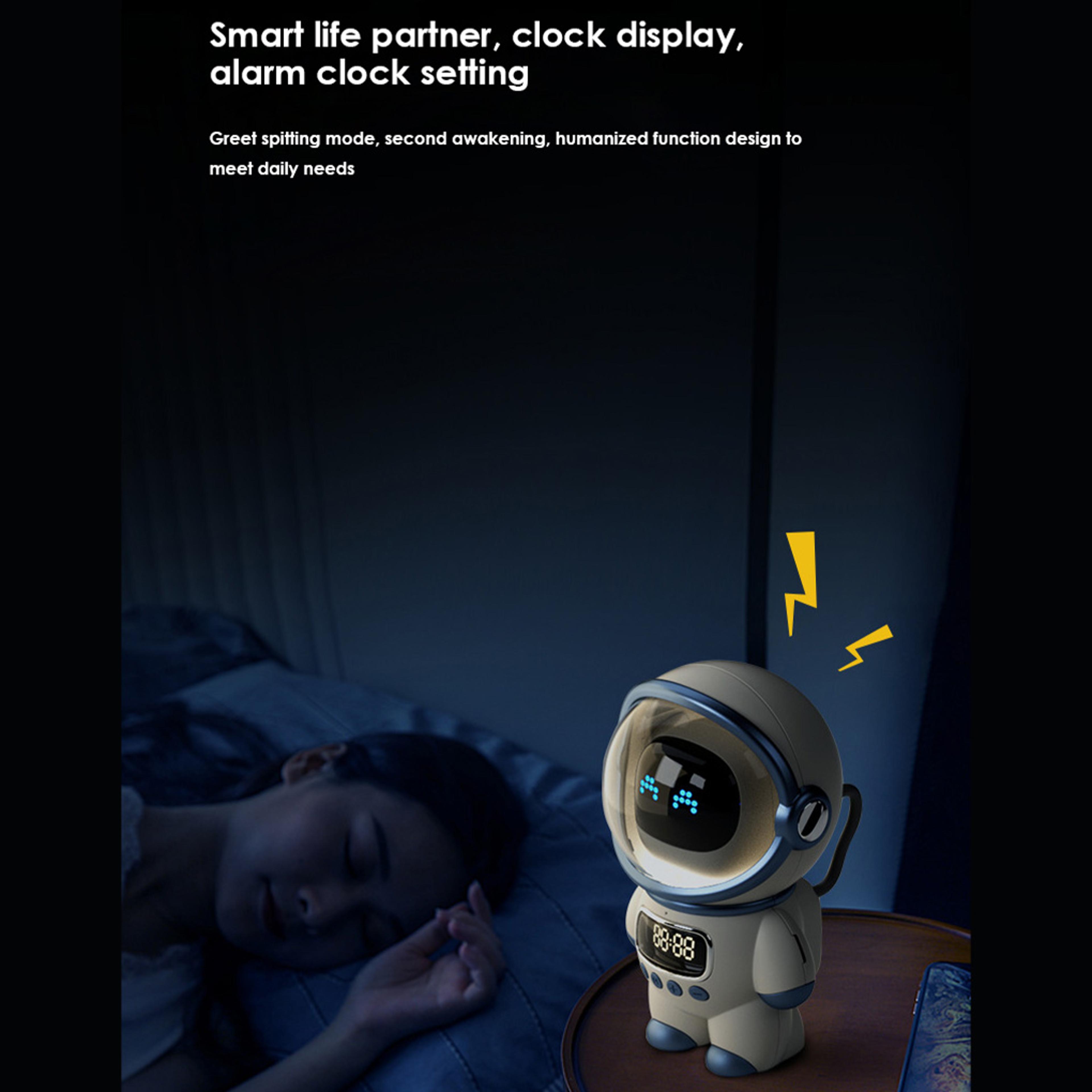 Astronaut Alarm Clock Bluetooth Speaker Night Light Smart Bedside Clock With Wireless Music Player 4
