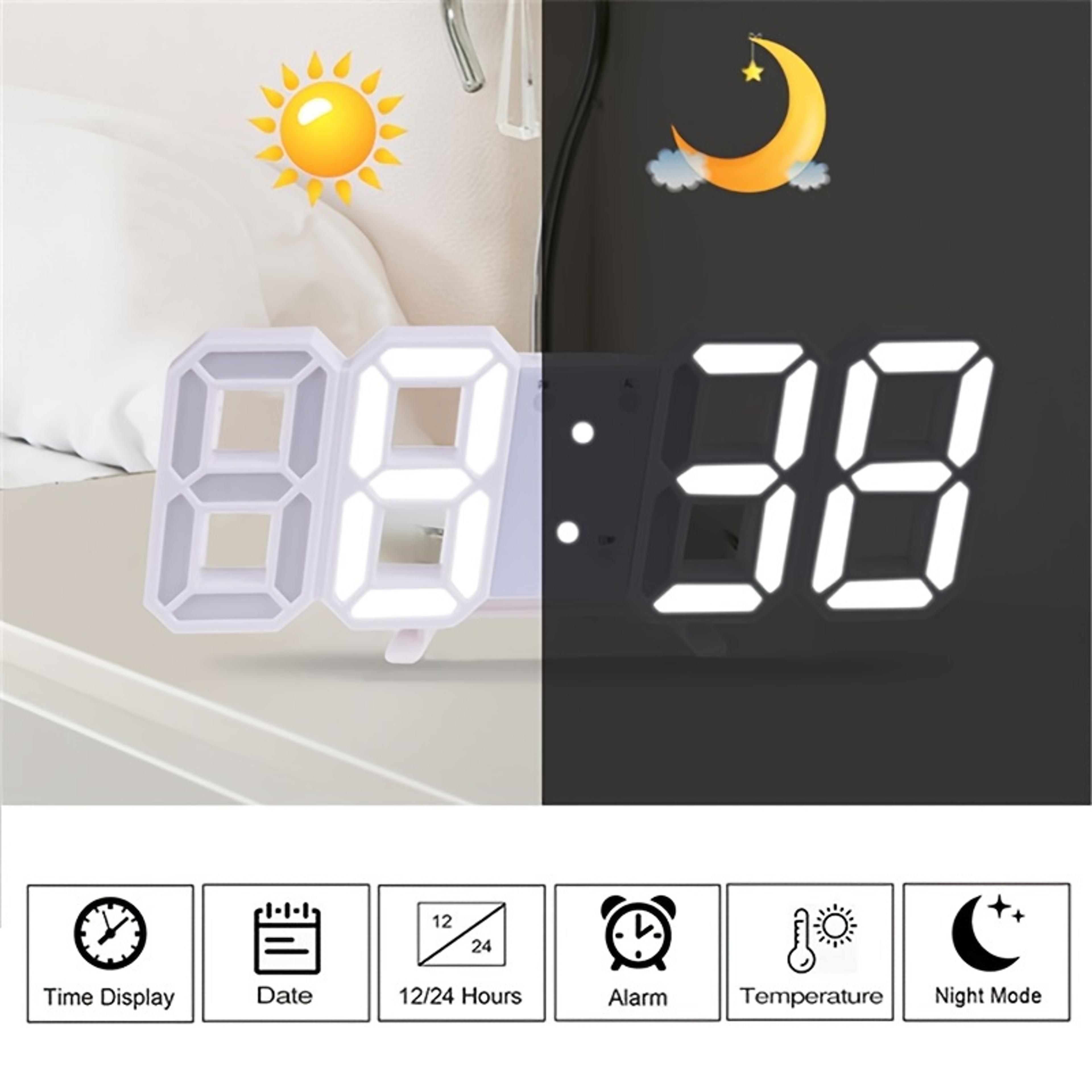 LED Wall Clock Digital Alarm Clock Modern Decorative Desktop And Wall Mounted Clock For Living Room 7