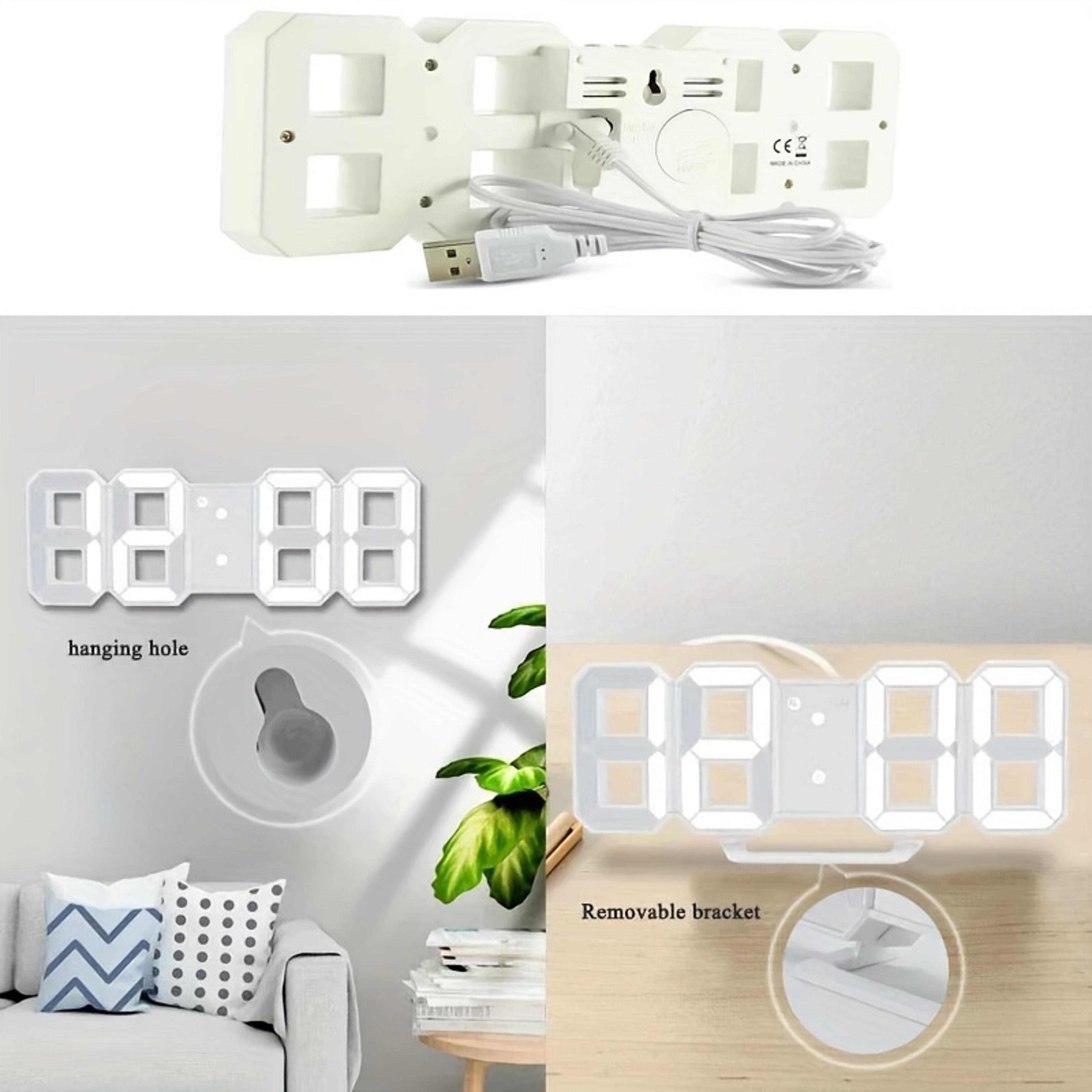 LED Wall Clock Digital Alarm Clock Modern Decorative Desktop And Wall Mounted Clock For Living Room 8