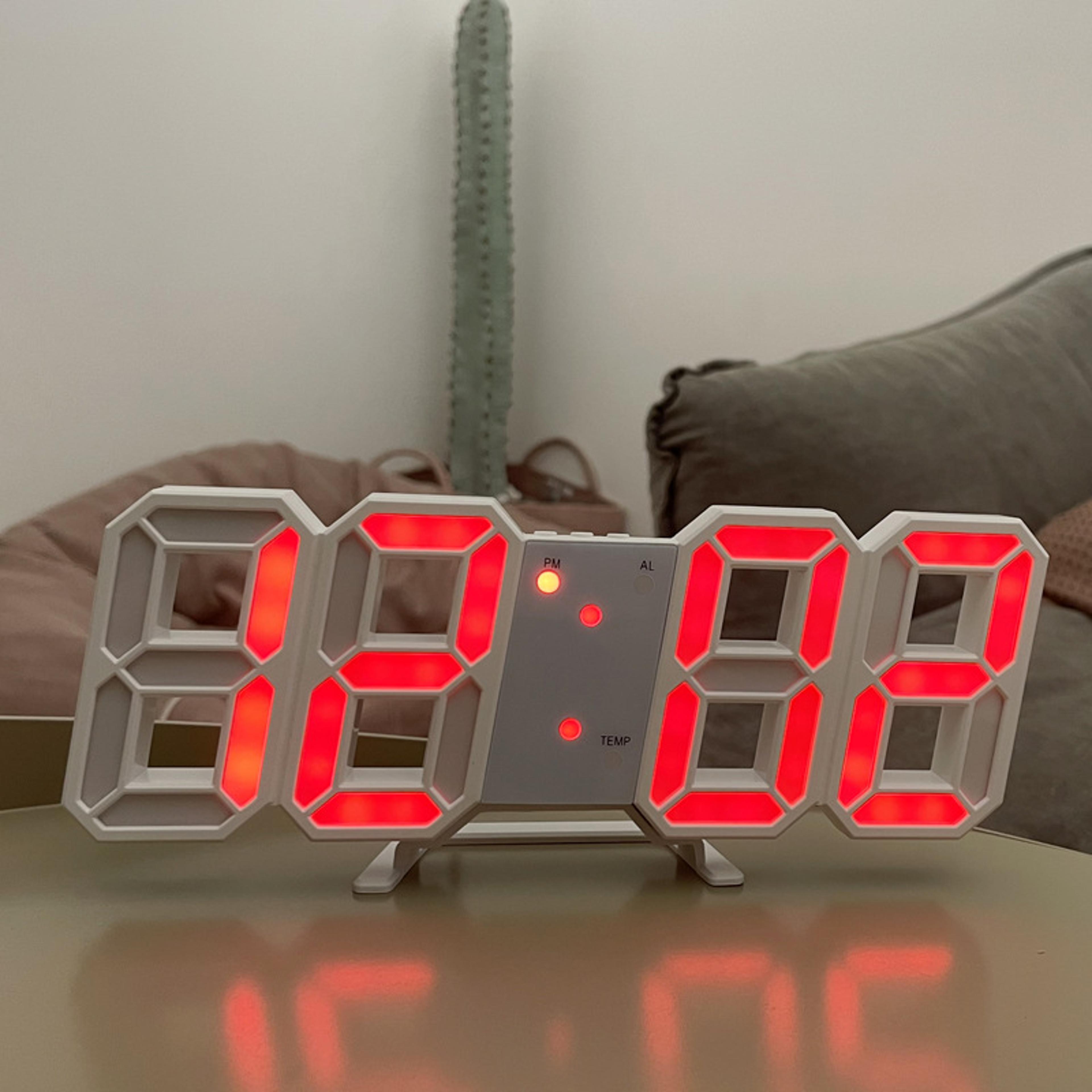 LED Wall Clock Digital Alarm Clock Modern Decorative Desktop And Wall Mounted Clock For Living Room 2