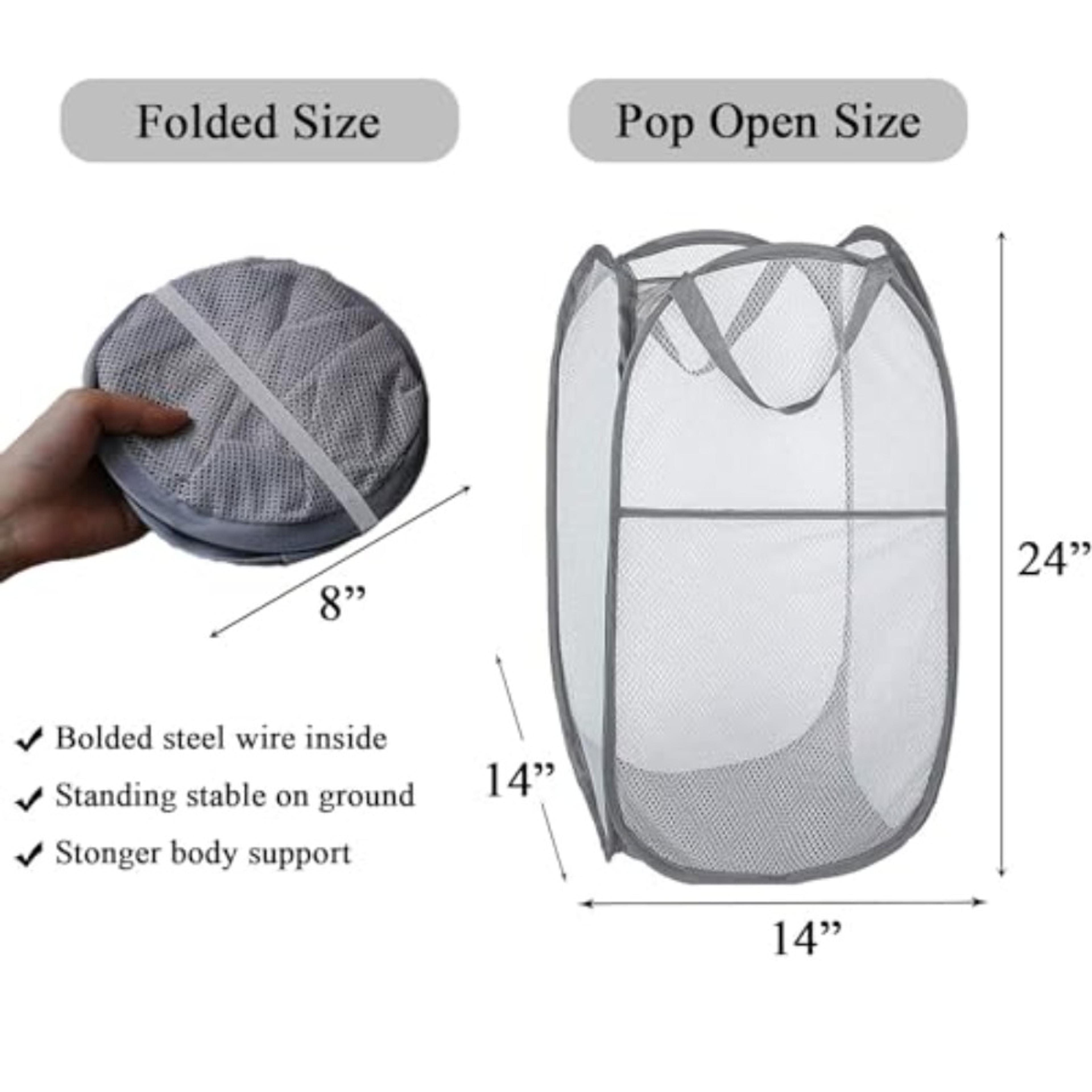Collapsible Mesh Pop Up Laundry Hamper With Reinforced Handles 9