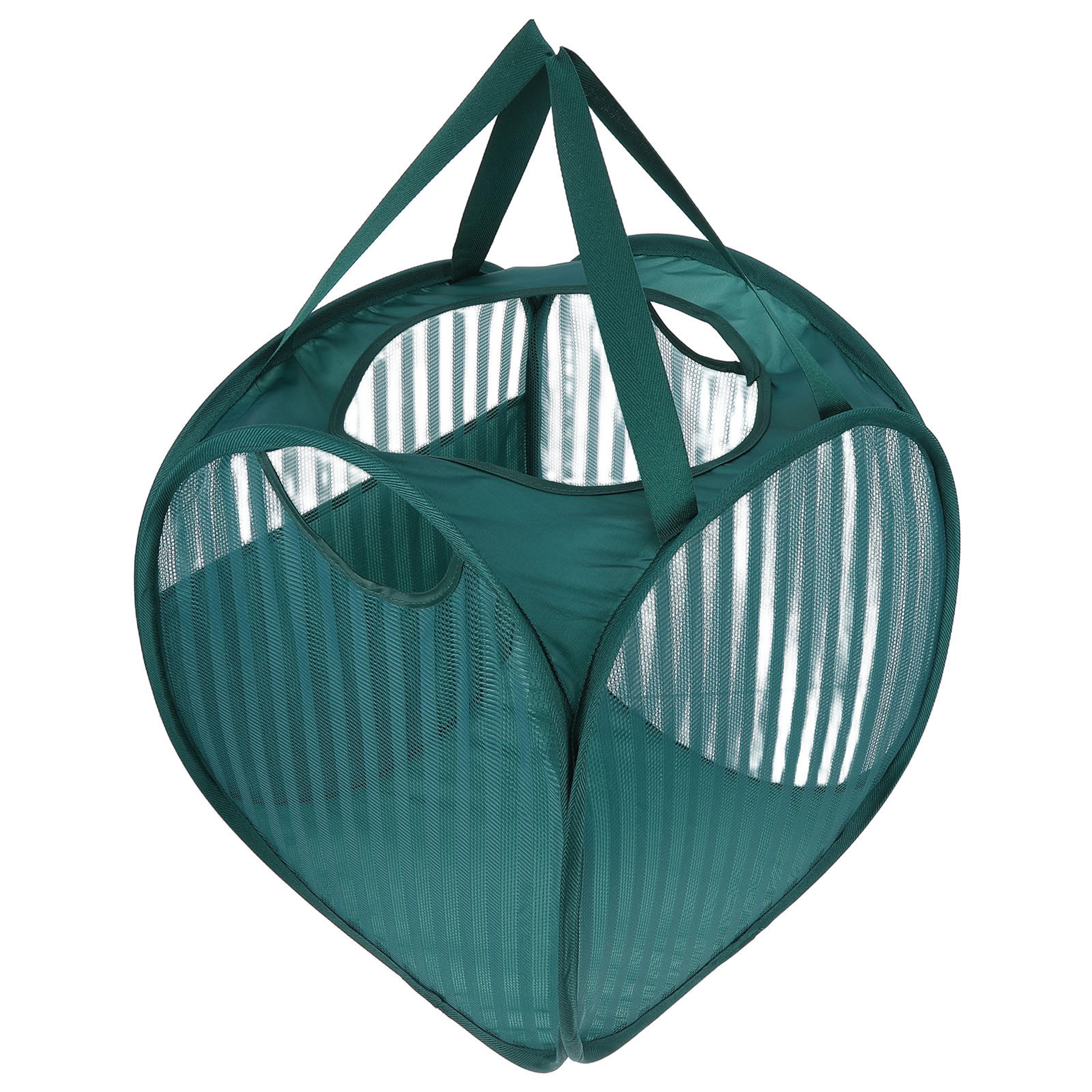 pop up laundry hamper with handles foldable breathable mesh clothes basket