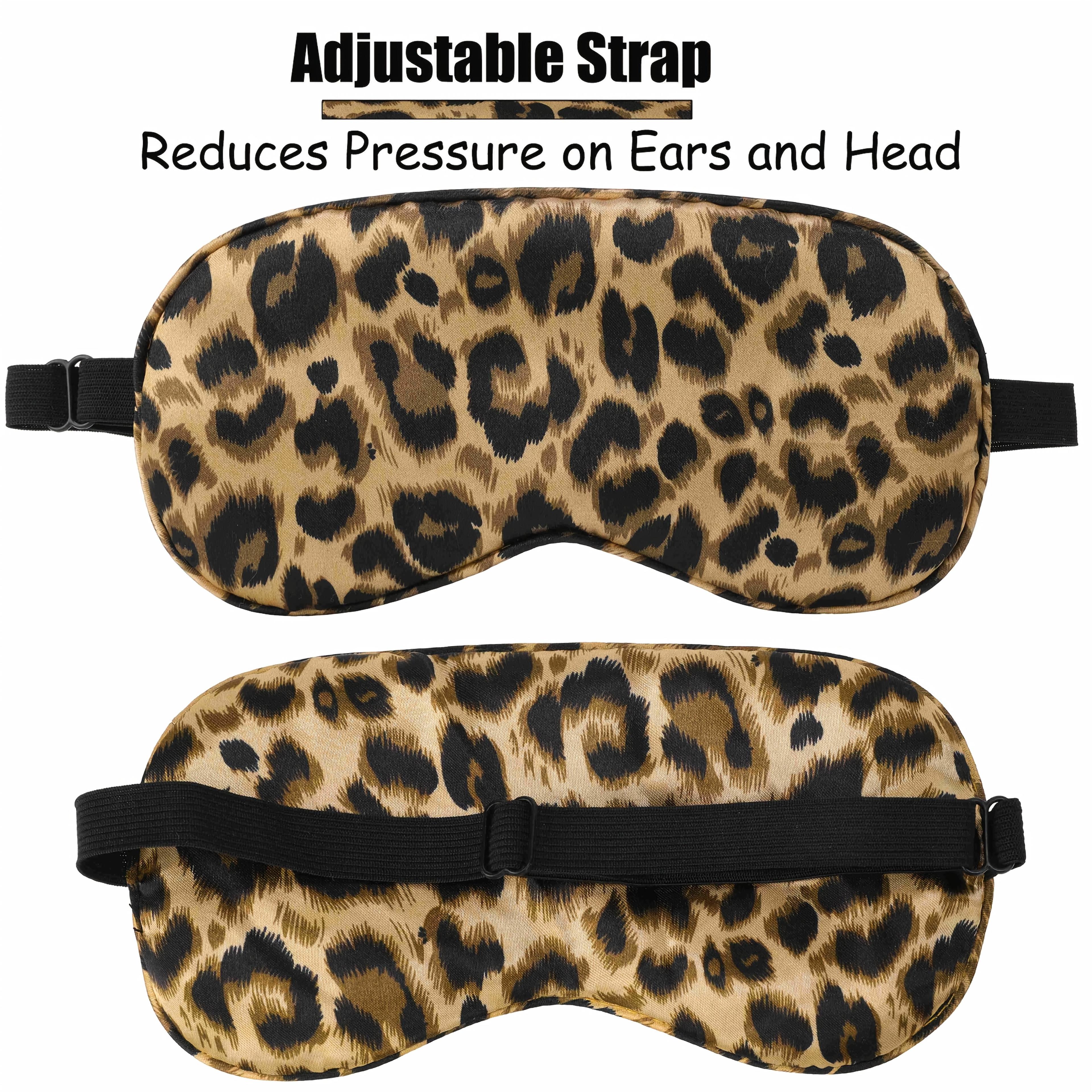 Blackout Sleep Mask With Adjustable Strap Cute Leopard Print Eye Cover 4
