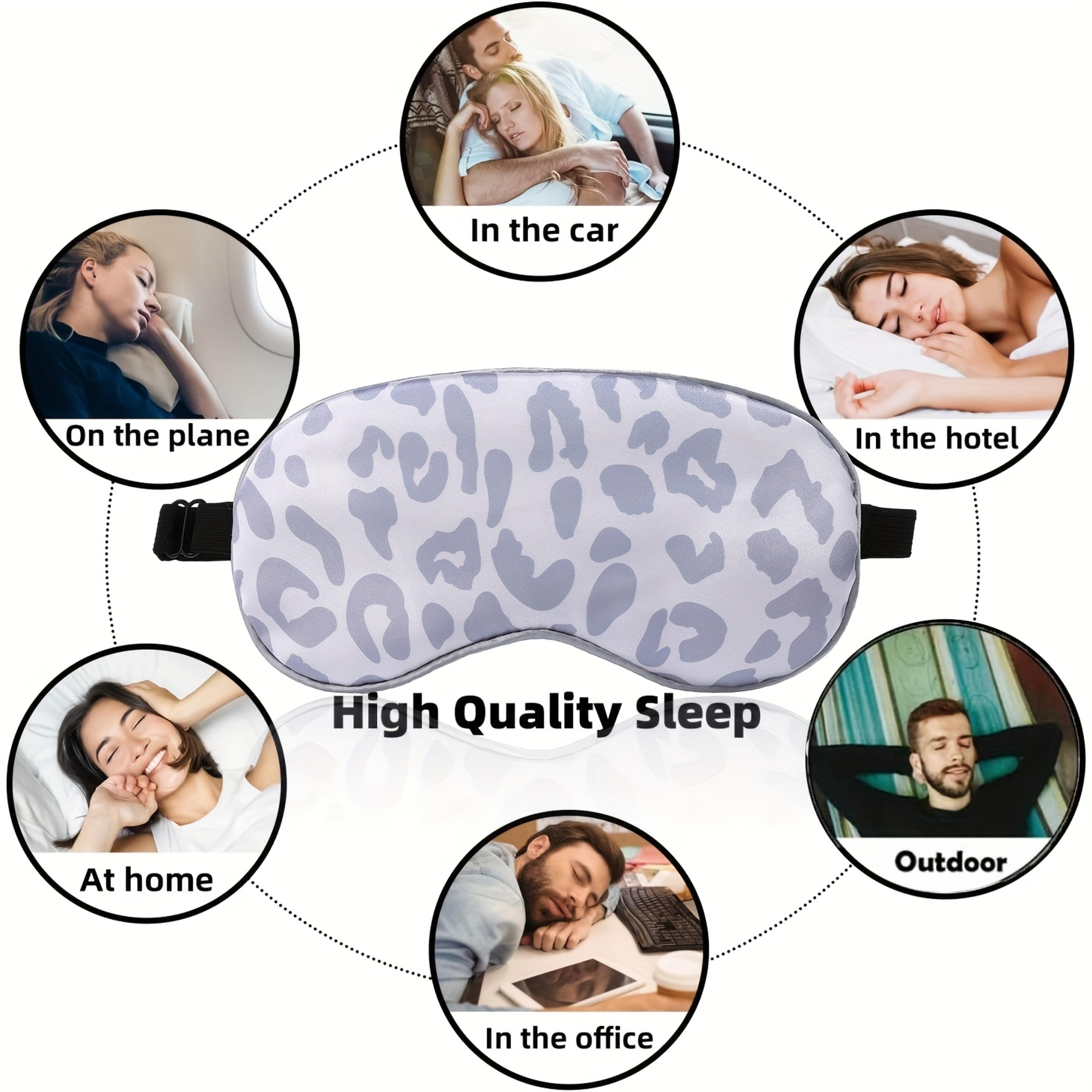 Blackout Sleep Mask With Adjustable Strap Cute Leopard Print Eye Cover 5