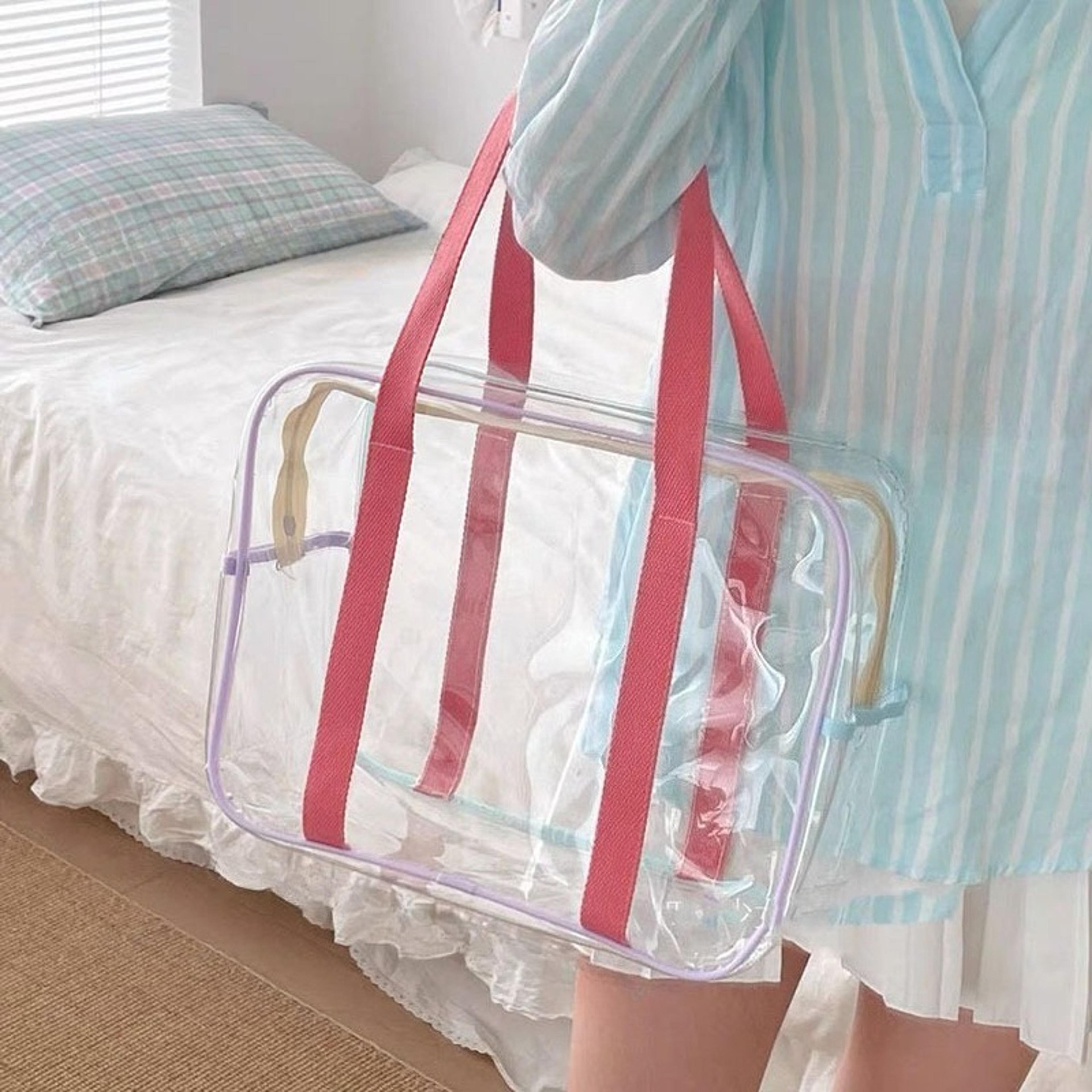clear pvc wet dry tote bag waterproof beach and travel organizer
