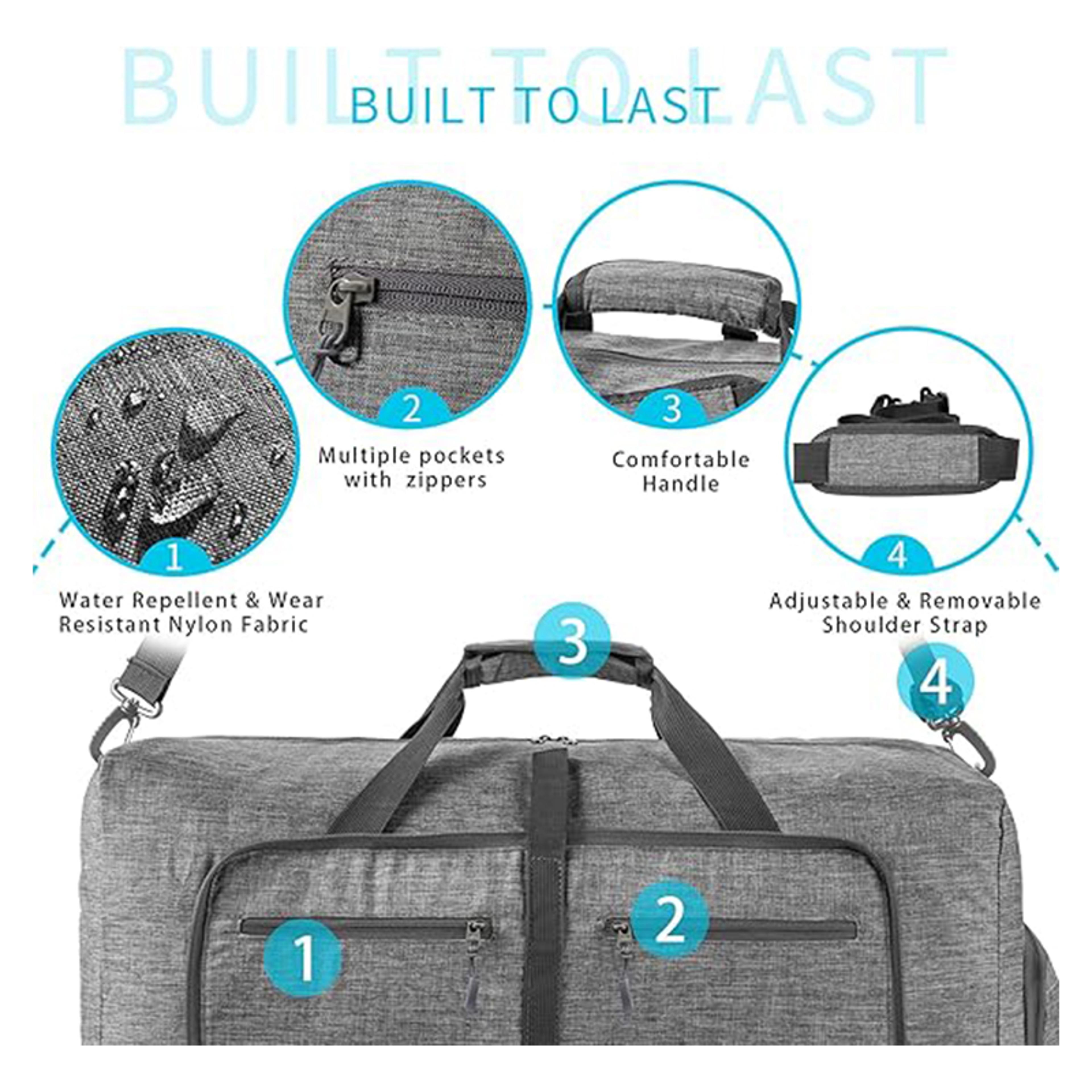 Foldable Travel Duffel Bag With Shoe Compartment 6