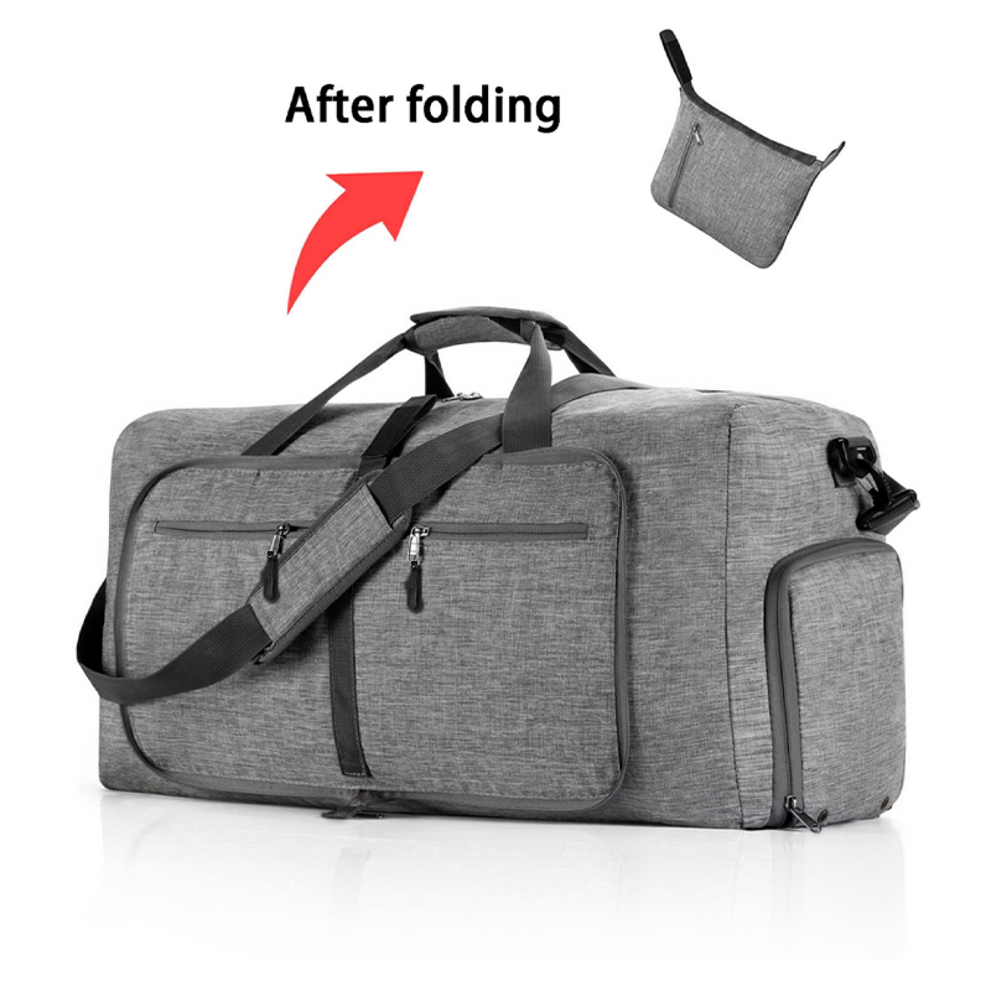 Foldable Travel Duffel Bag With Shoe Compartment 1