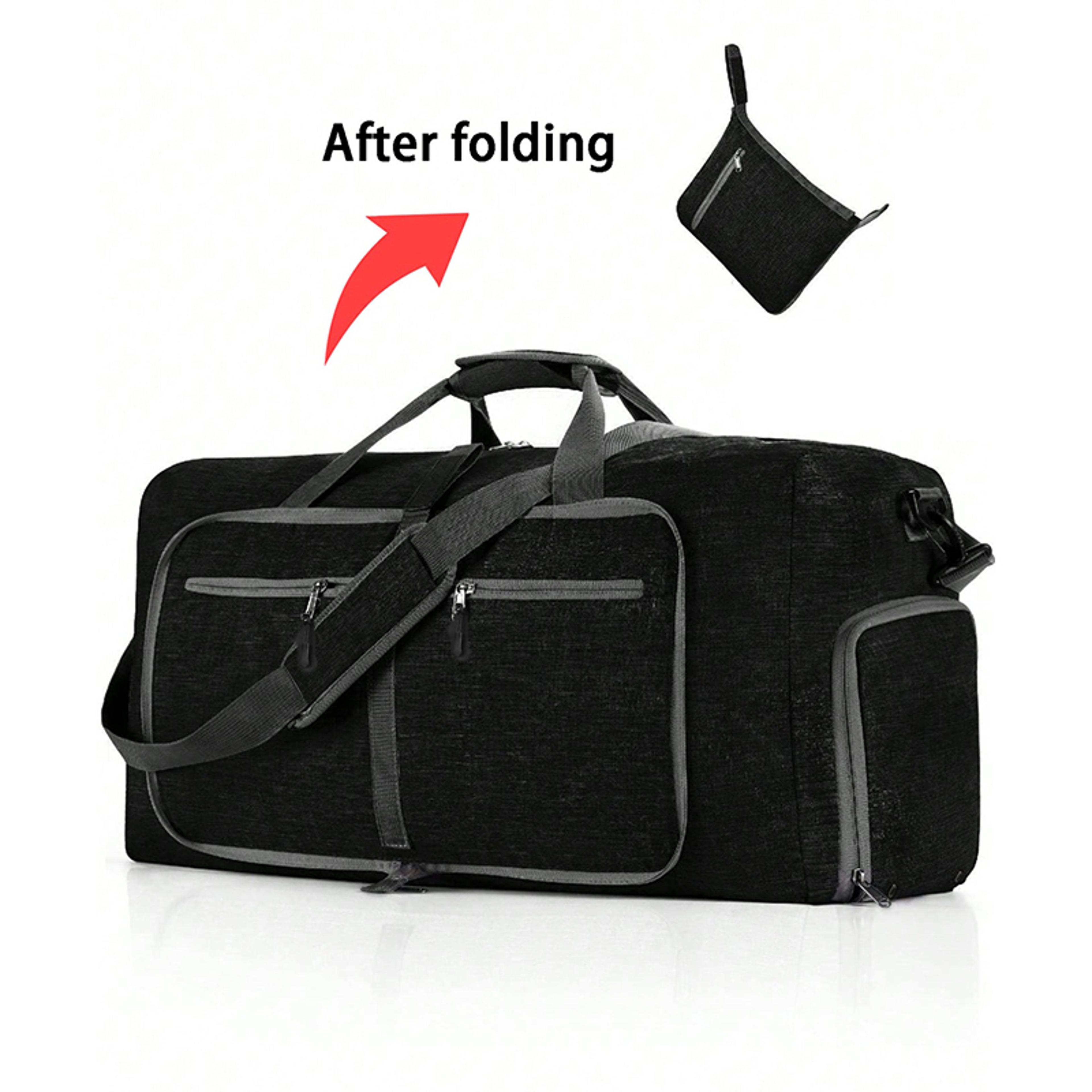 Foldable Travel Duffel Bag With Shoe Compartment 2