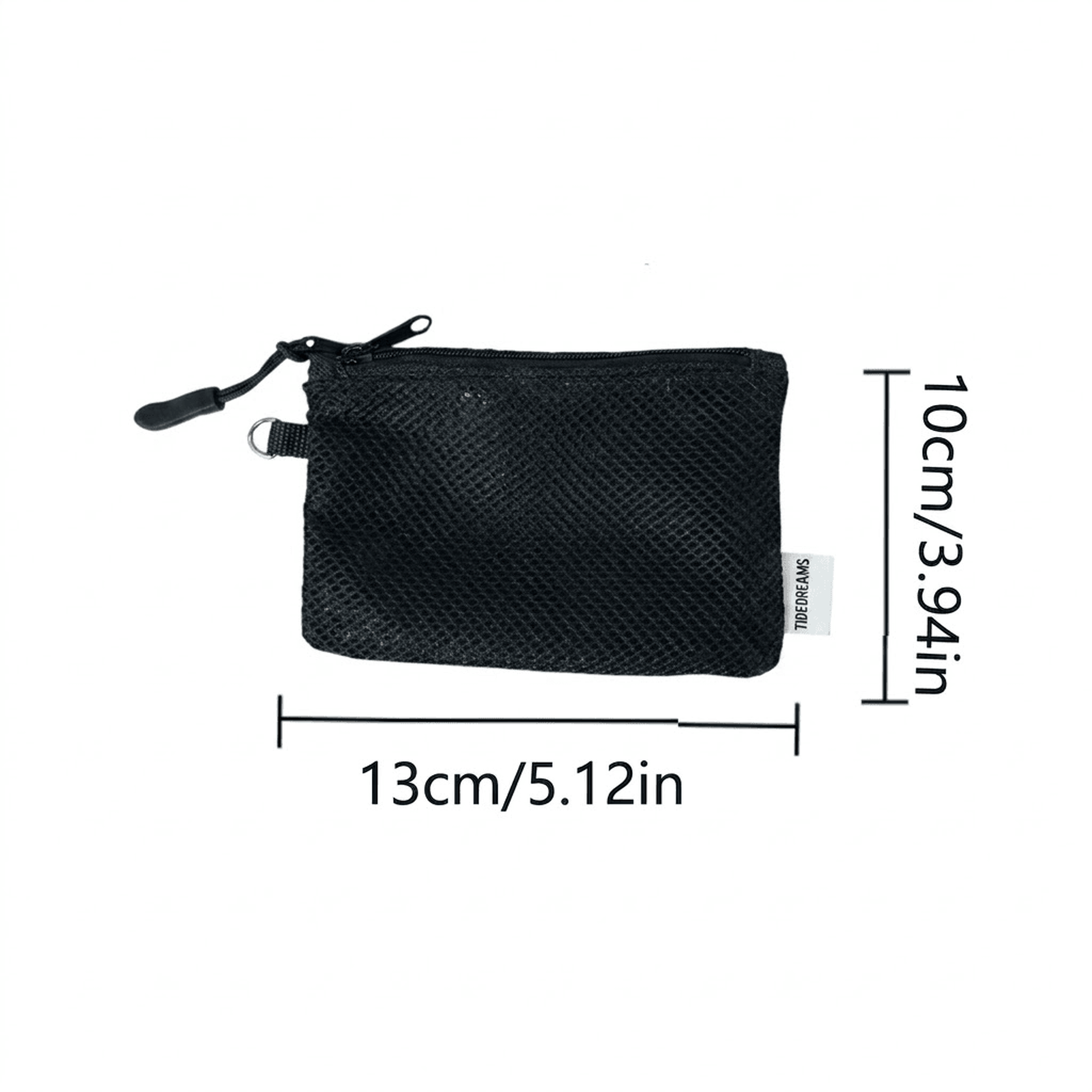 Compact Mesh Cosmetic Bag With Zipper Portable Travel Storage Pouch 1