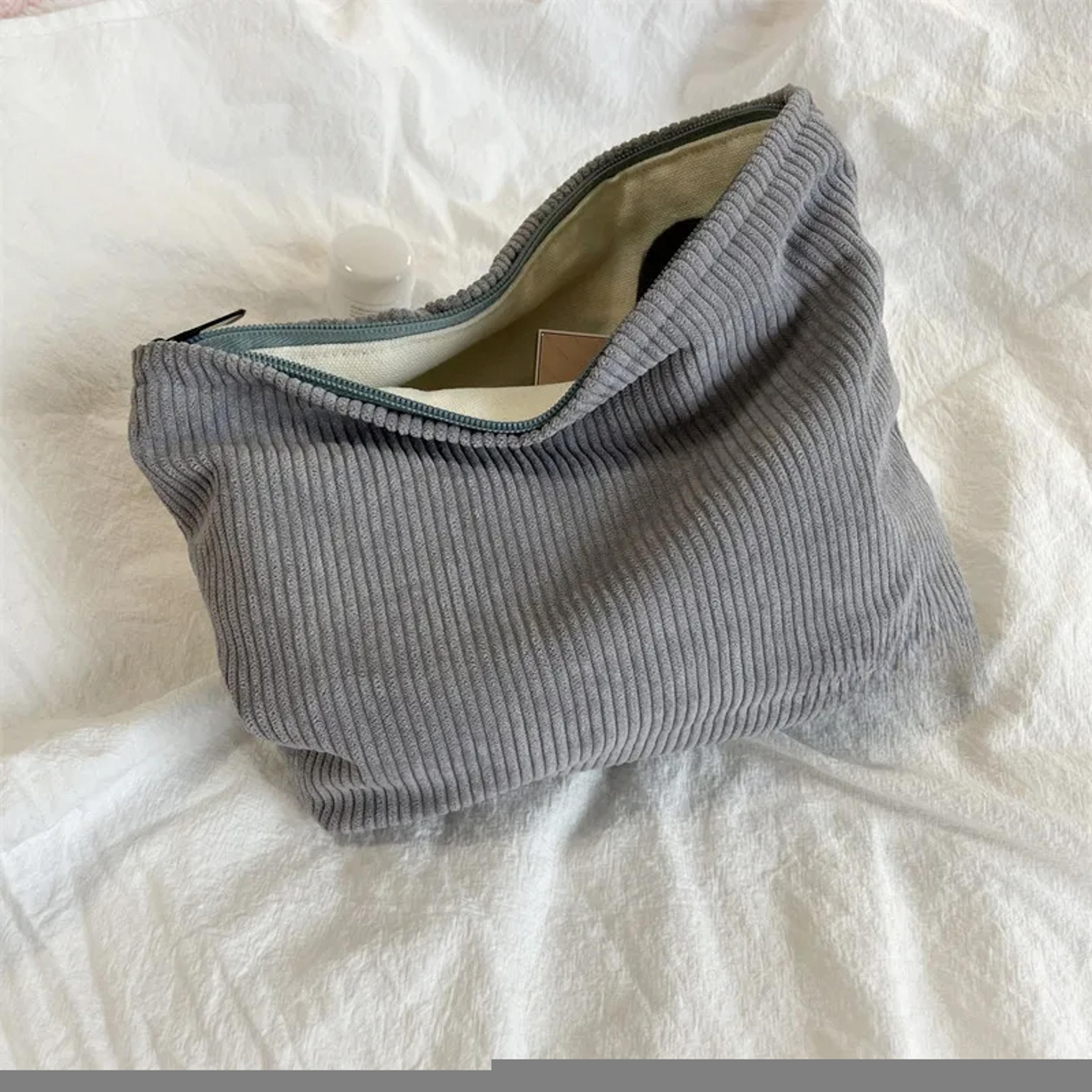Corduroy Makeup Bag Large Capacity Travel Cosmetic Organizer 7