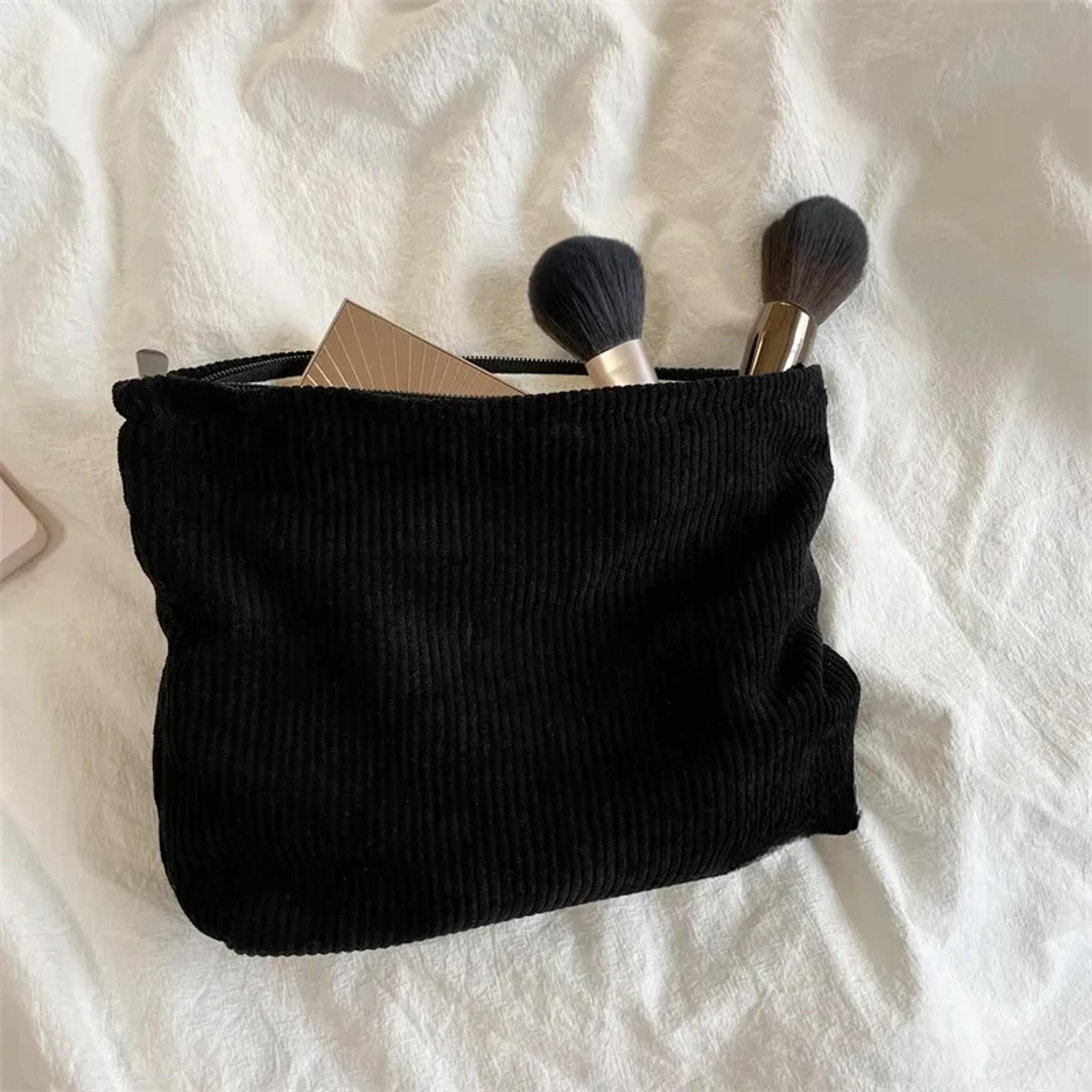 Corduroy Makeup Bag Large Capacity Travel Cosmetic Organizer 3
