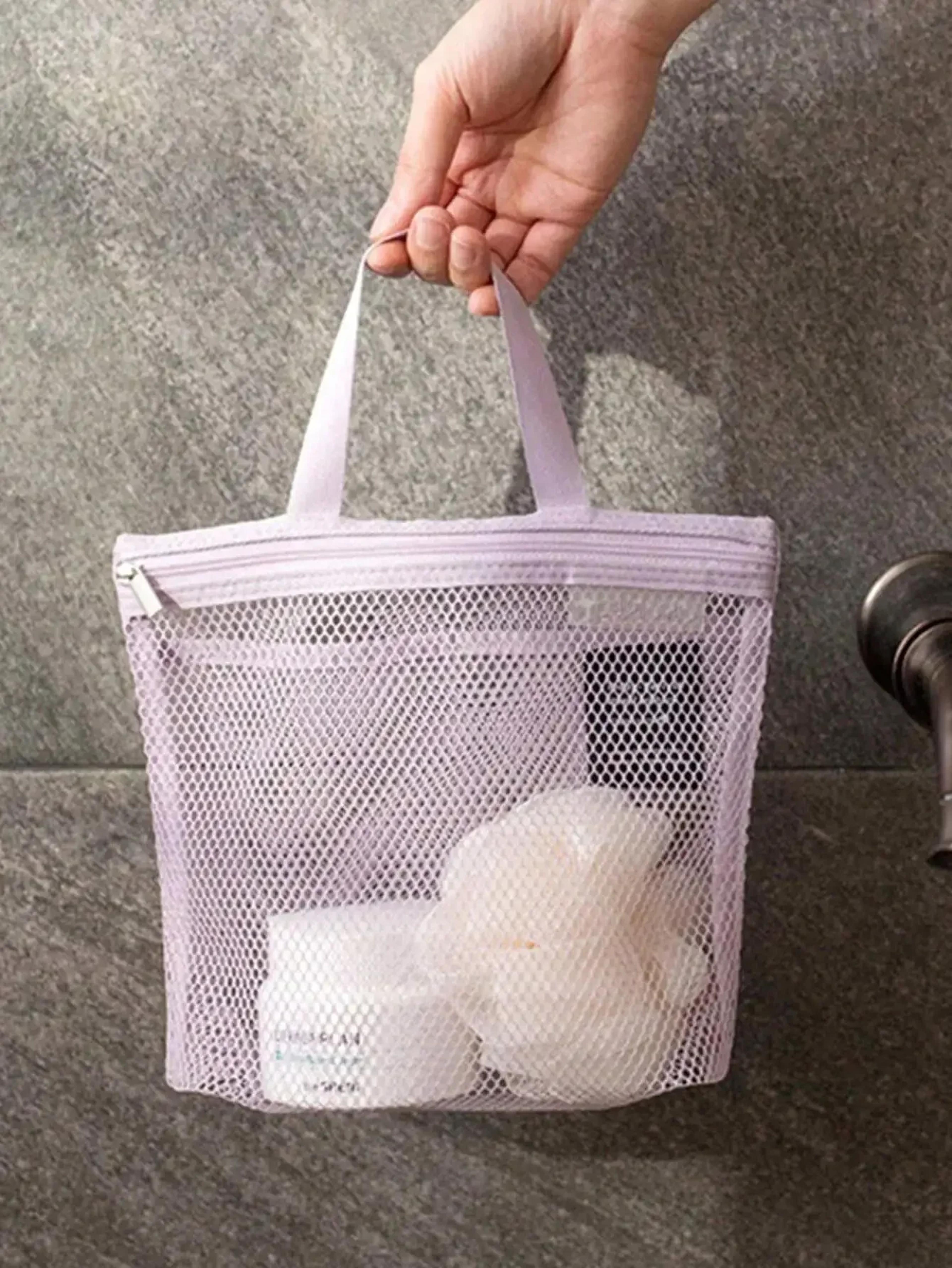 Lightweight Mesh Shower Bag And Travel Cosmetic Bag For Toiletries 5