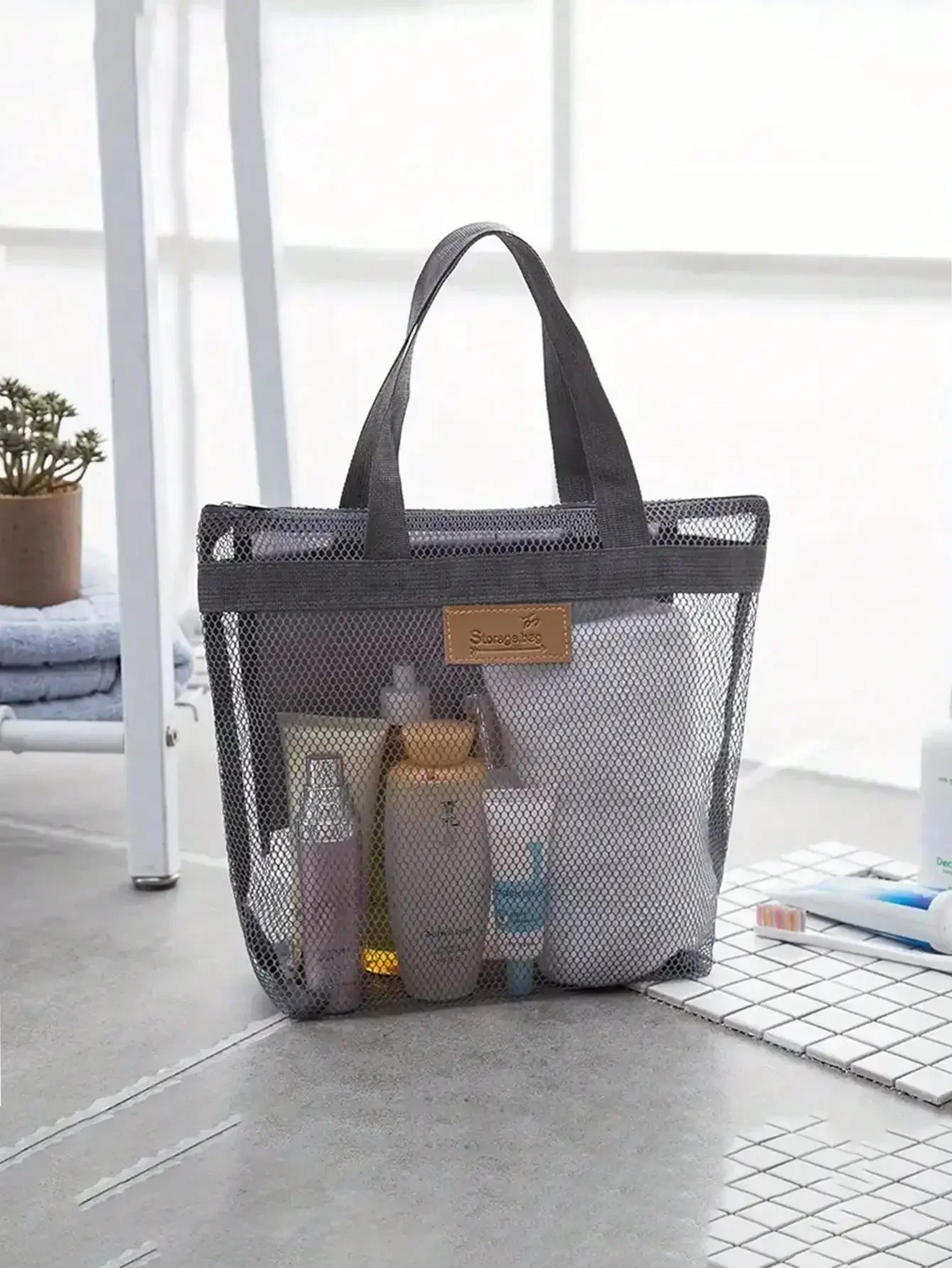 Lightweight Mesh Shower Bag And Travel Cosmetic Bag For Toiletries 3