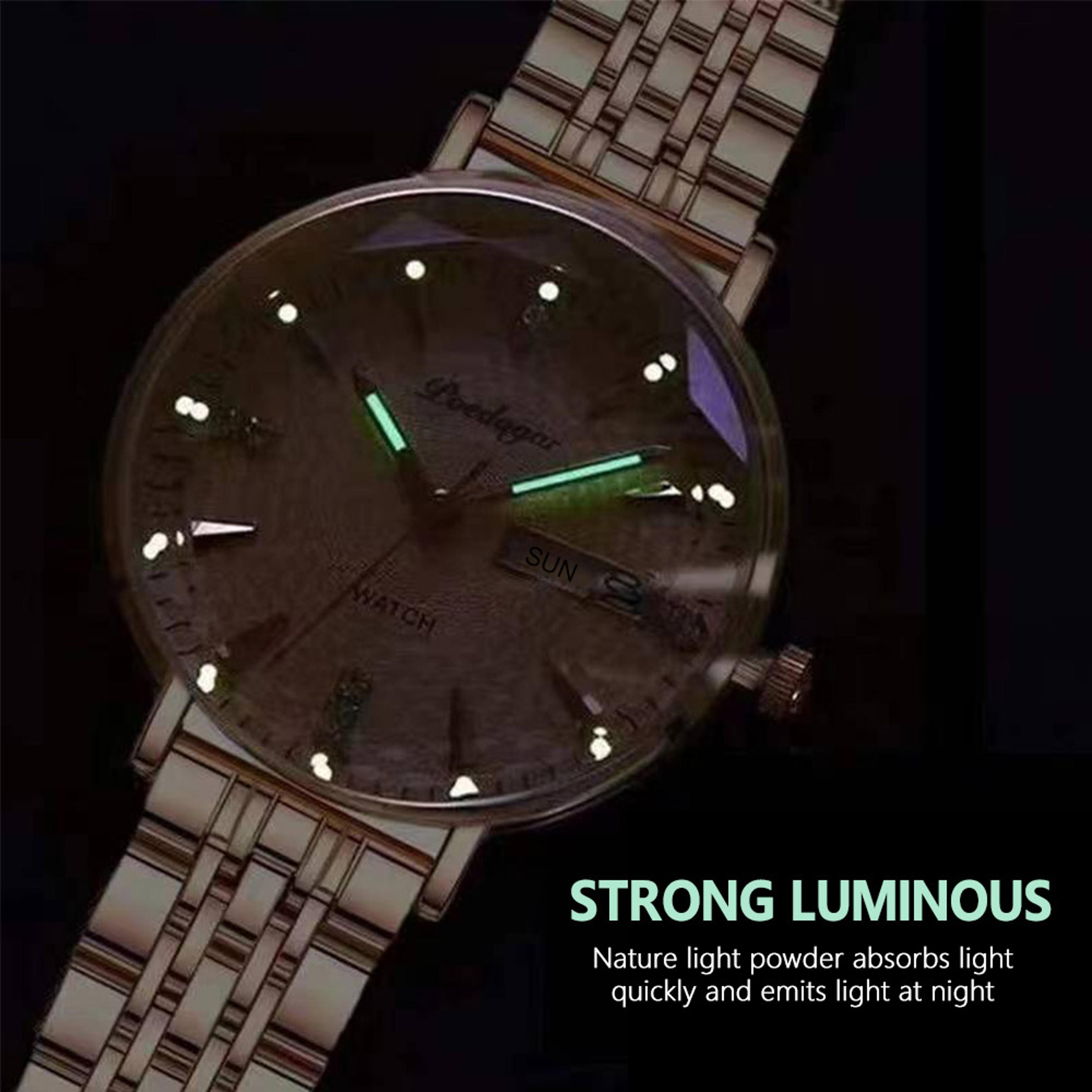 Watch Waterproof Stainless Steel Luminous Date Week Wristwatch 10