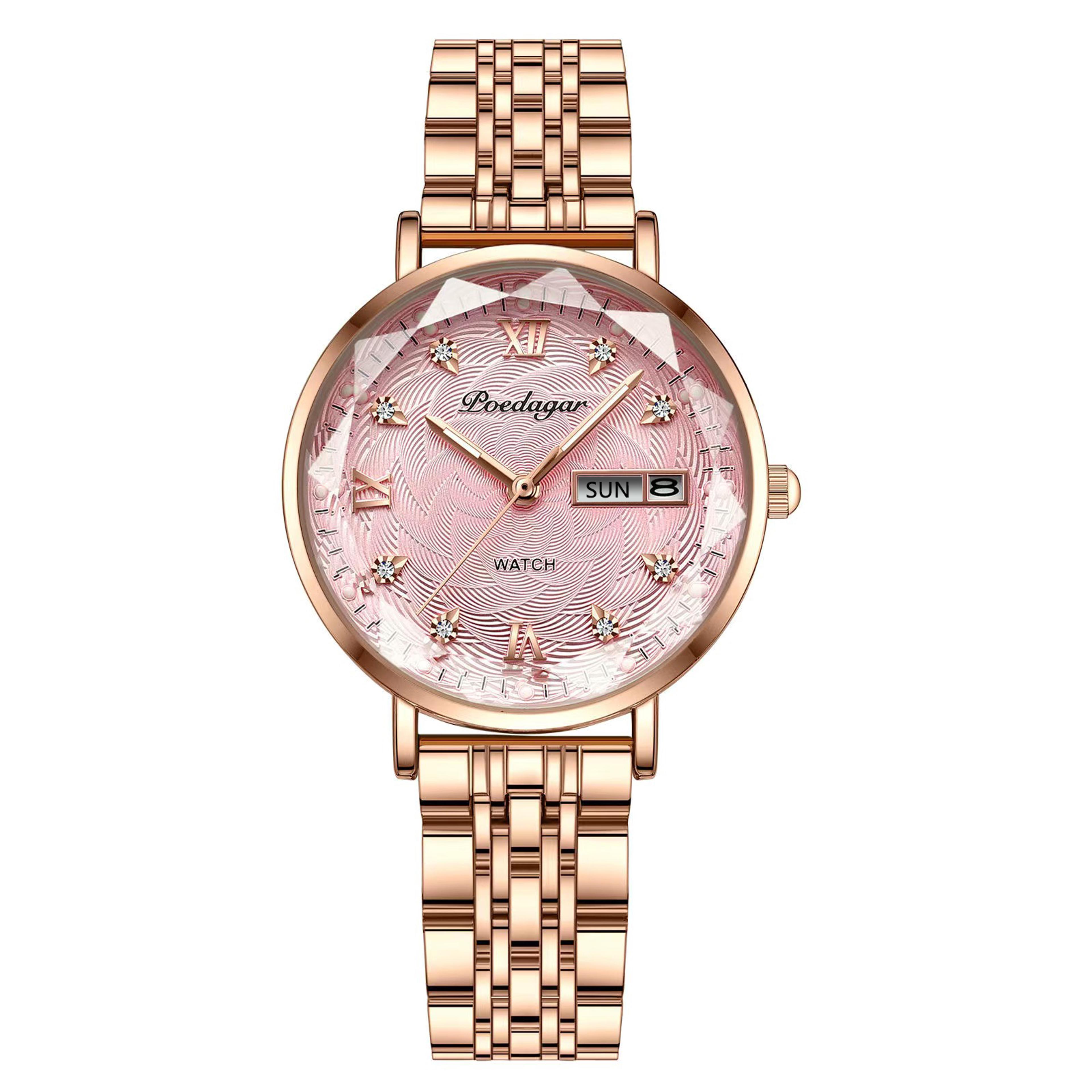 Watch Waterproof Stainless Steel Luminous Date Week Wristwatch 4