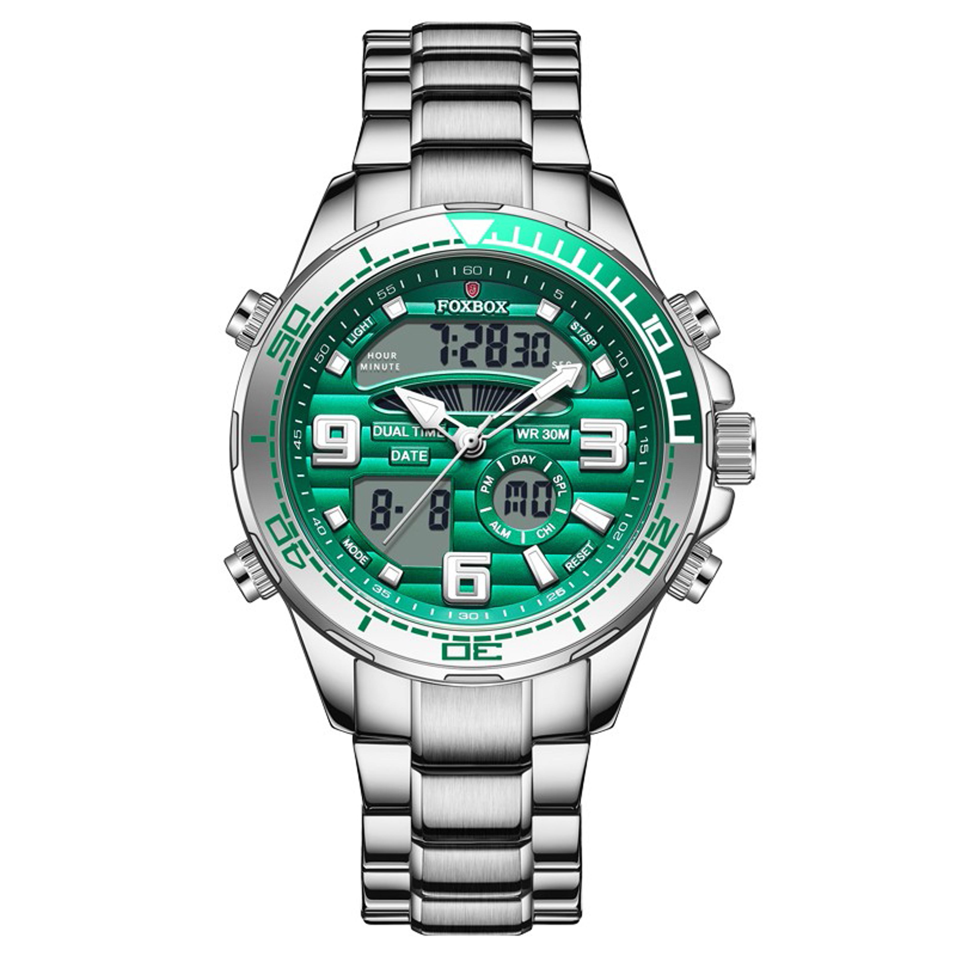 lige mens chronograph watch big dial military sport quartz wristwatch