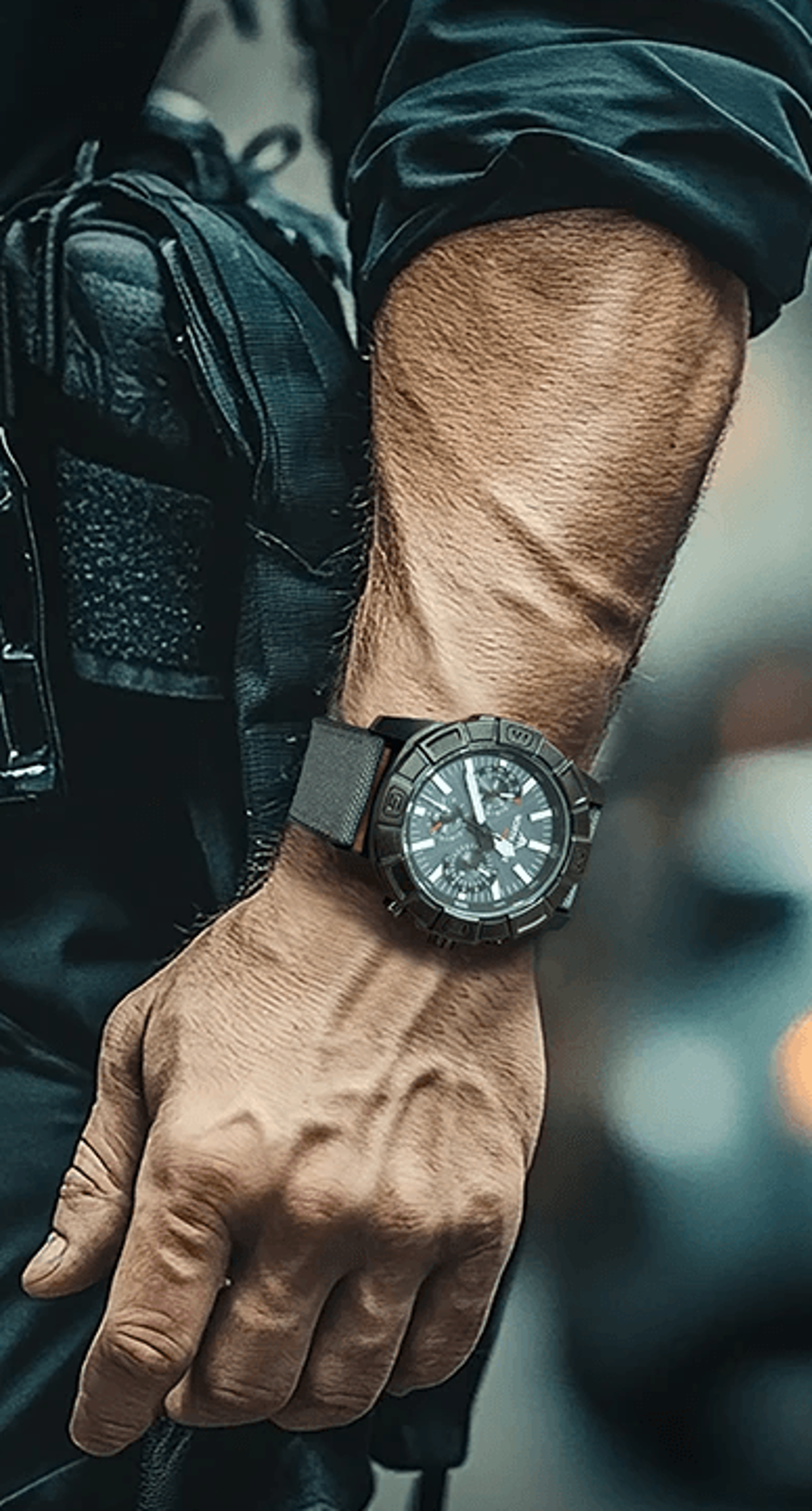 solar pilot watch for men 316 stainless steel waterproof quartz chronograph