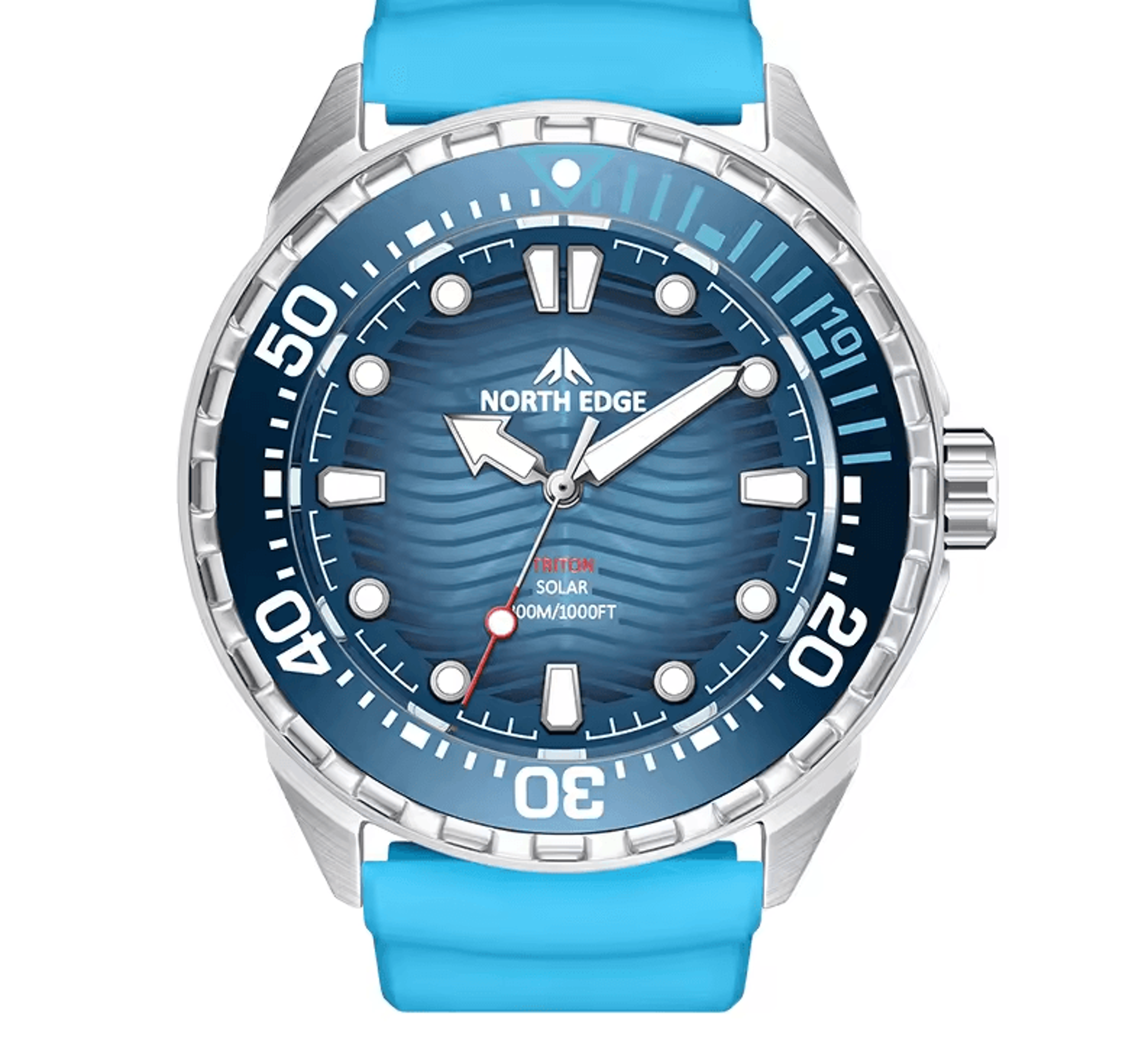 solar powered dive watch for men stainless steel waterproof quartz watch