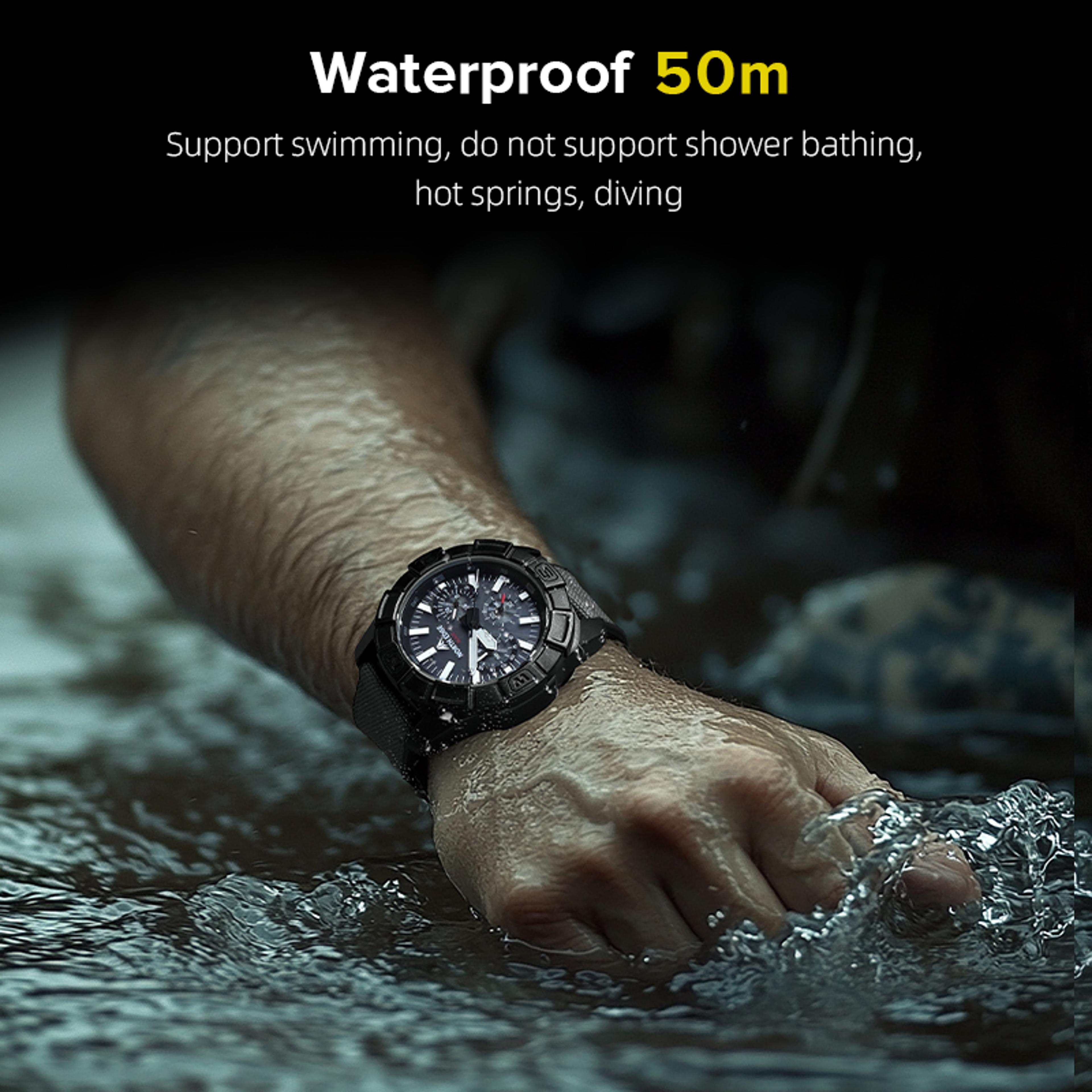 Mens Pilot Watch Stainless Steel Waterproof Chronograph 2