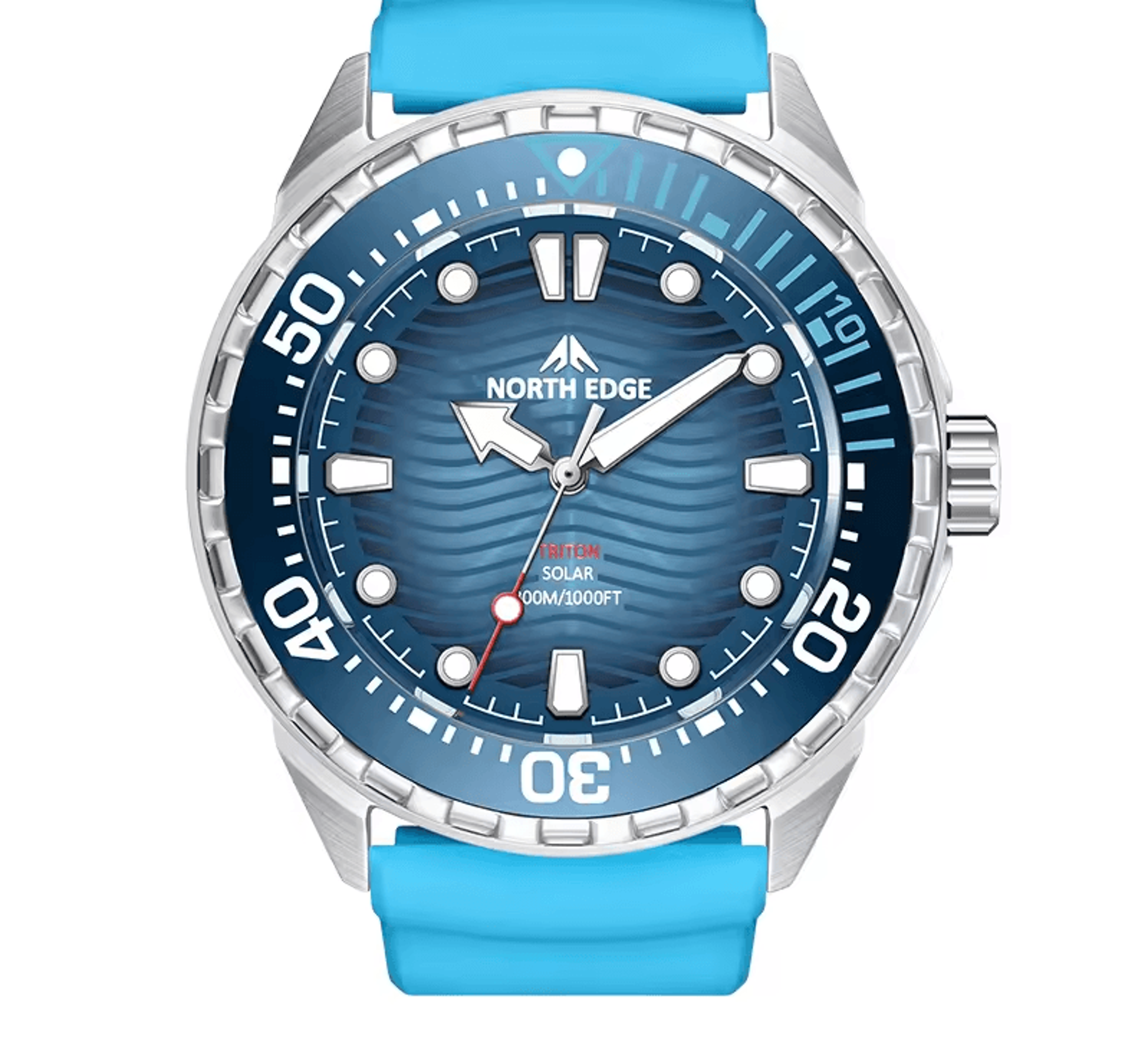 solar powered dive watch for men stainless steel quartz waterproof