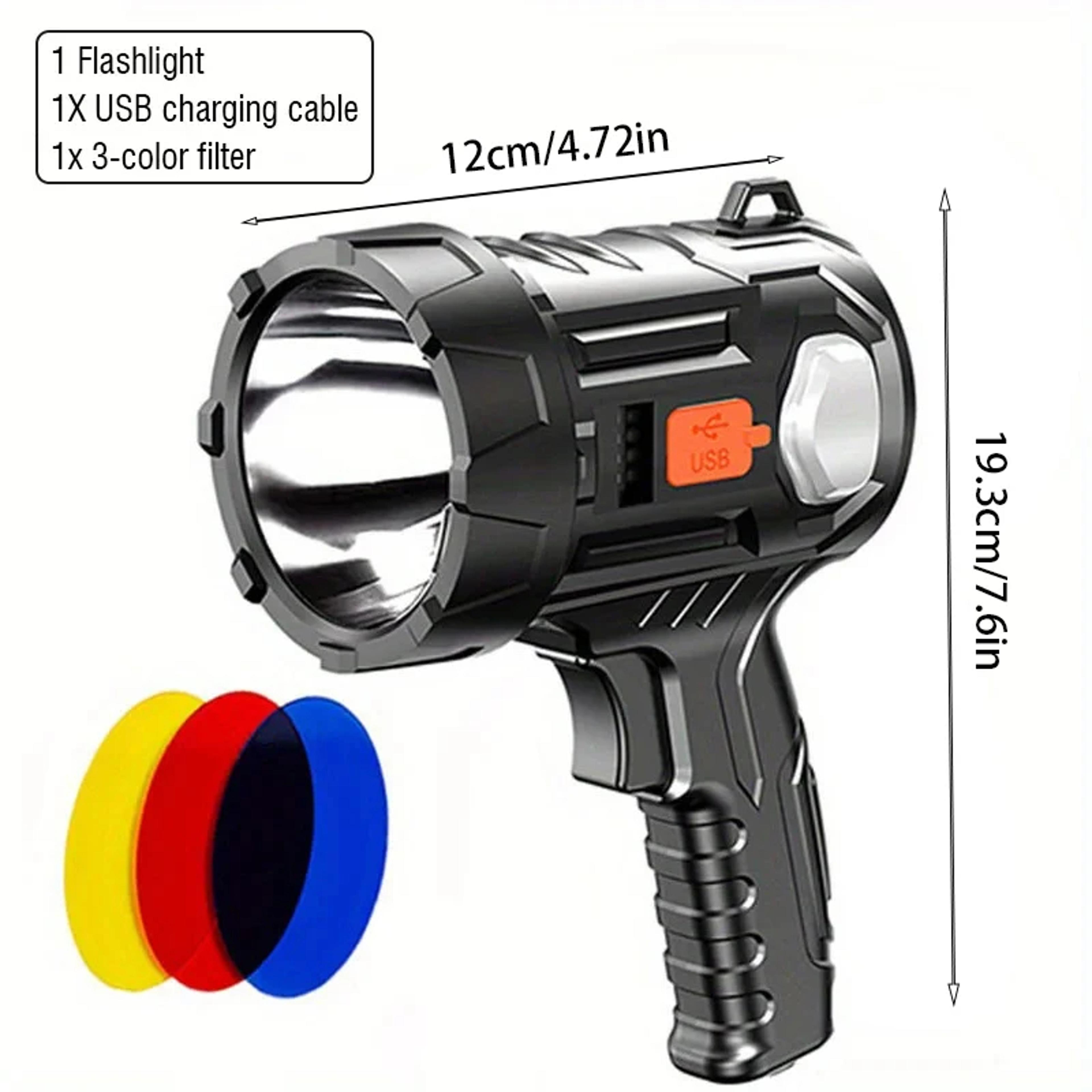 Solar Powered Rechargeable Spotlight COB Hunting Flashlight 1