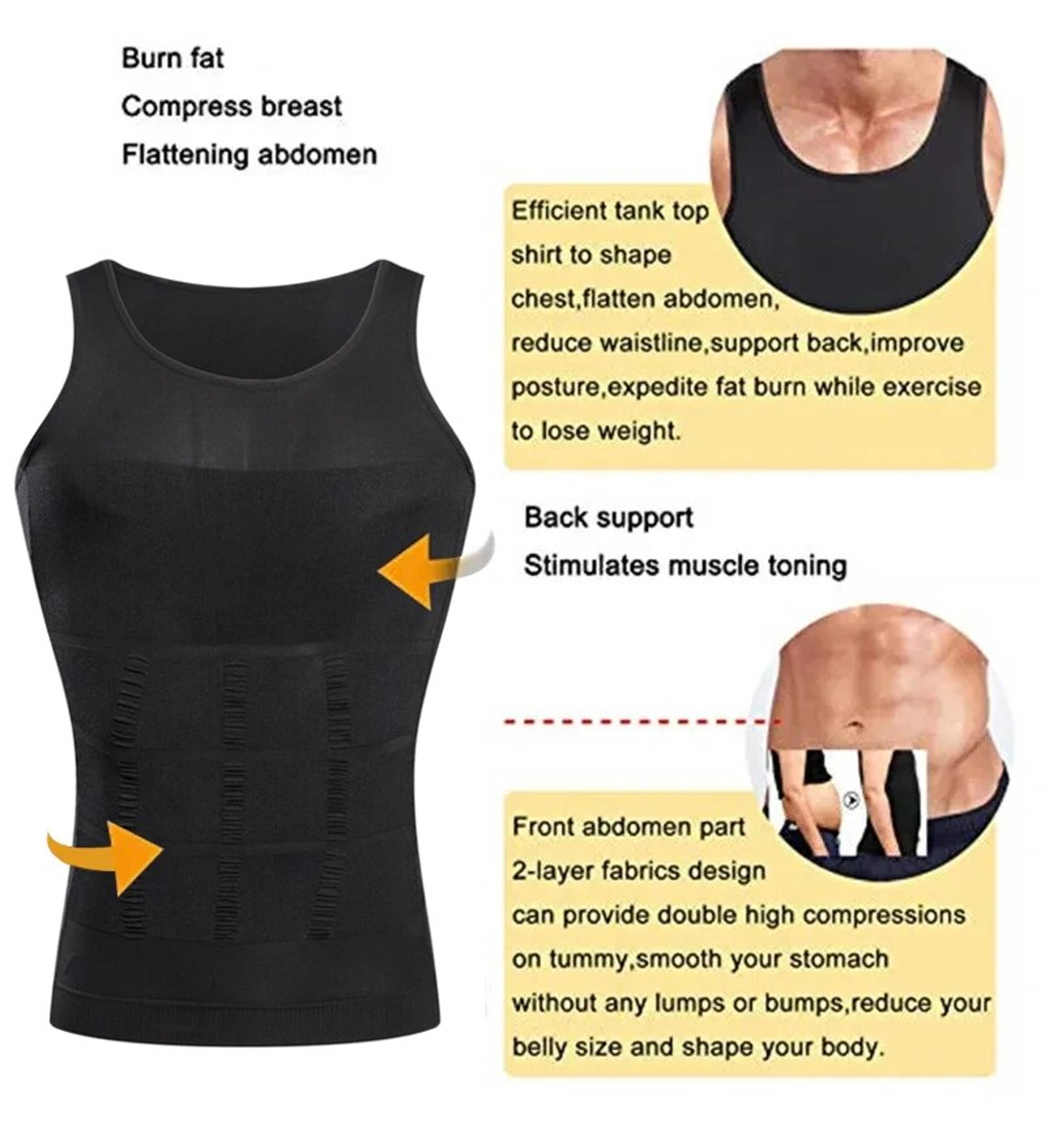 Mens Compression Vest Body Shaper Slimming Waist Trainer Tank Top 5