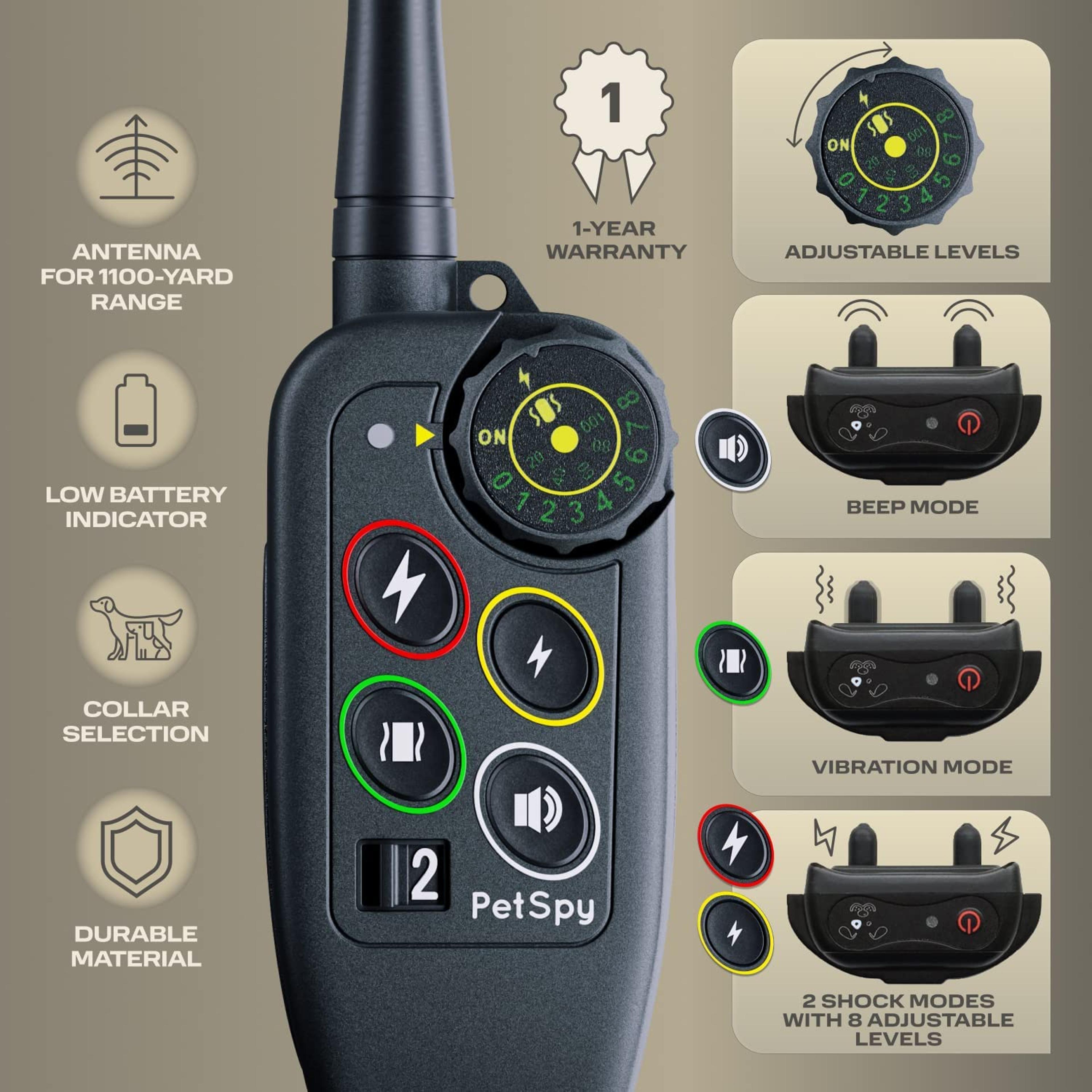 1000m Waterproof Remote Dog Training Collar Shock Vibration Sound 5