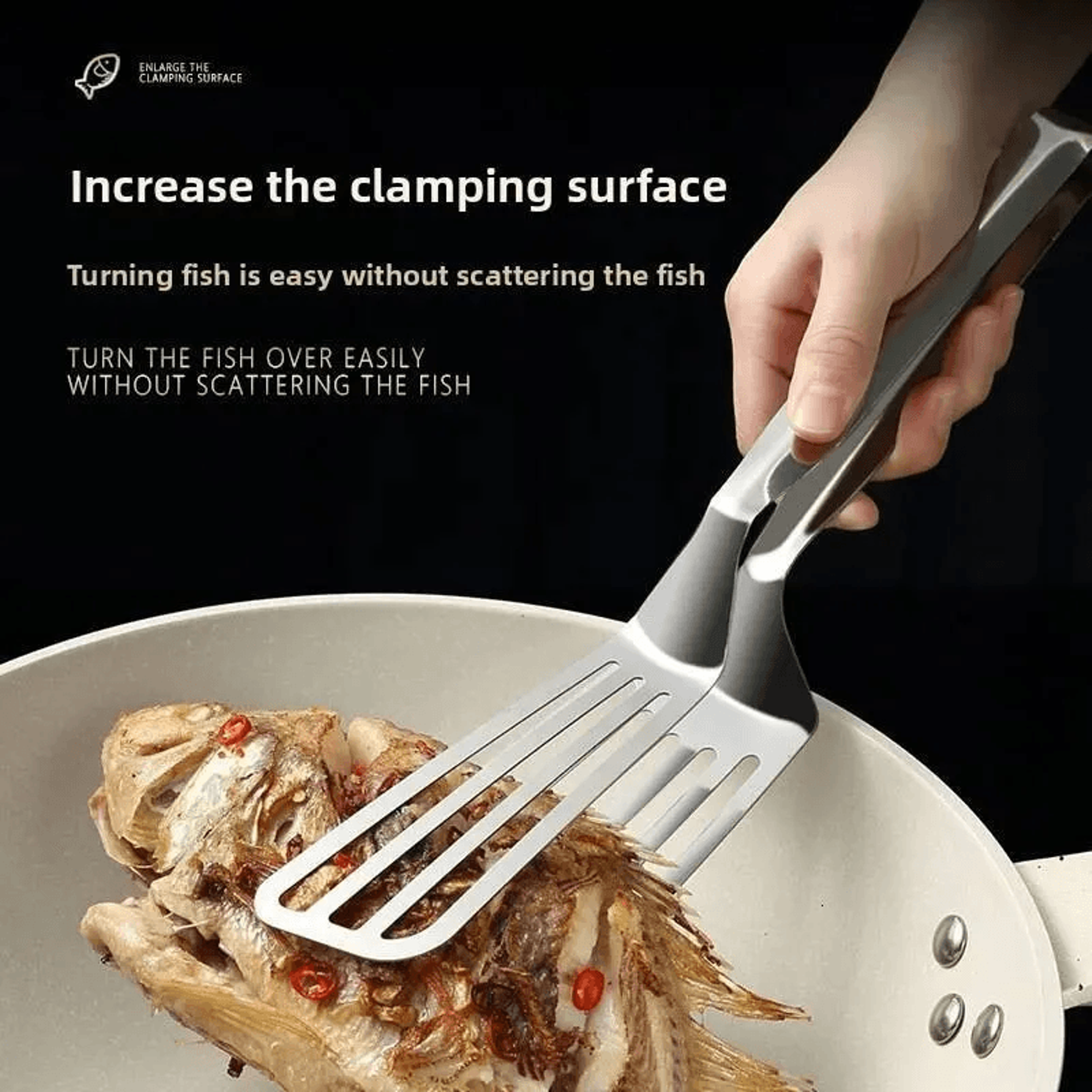 Stainless Steel Fish Spatula Turner For BBQ And Frying 3