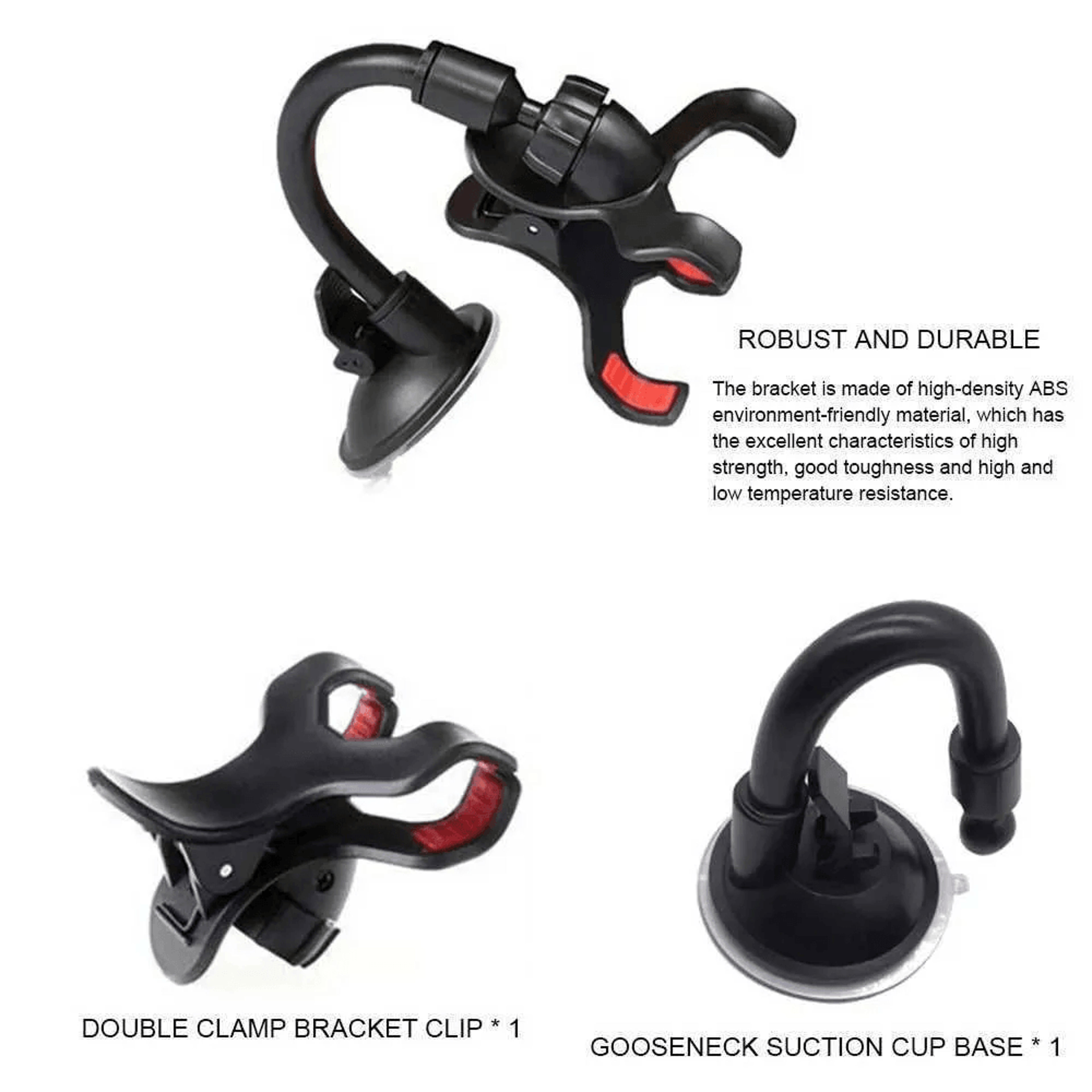 Double Clip Car Phone Holder Universal Dashboard And Air Vent Phone Mount 2