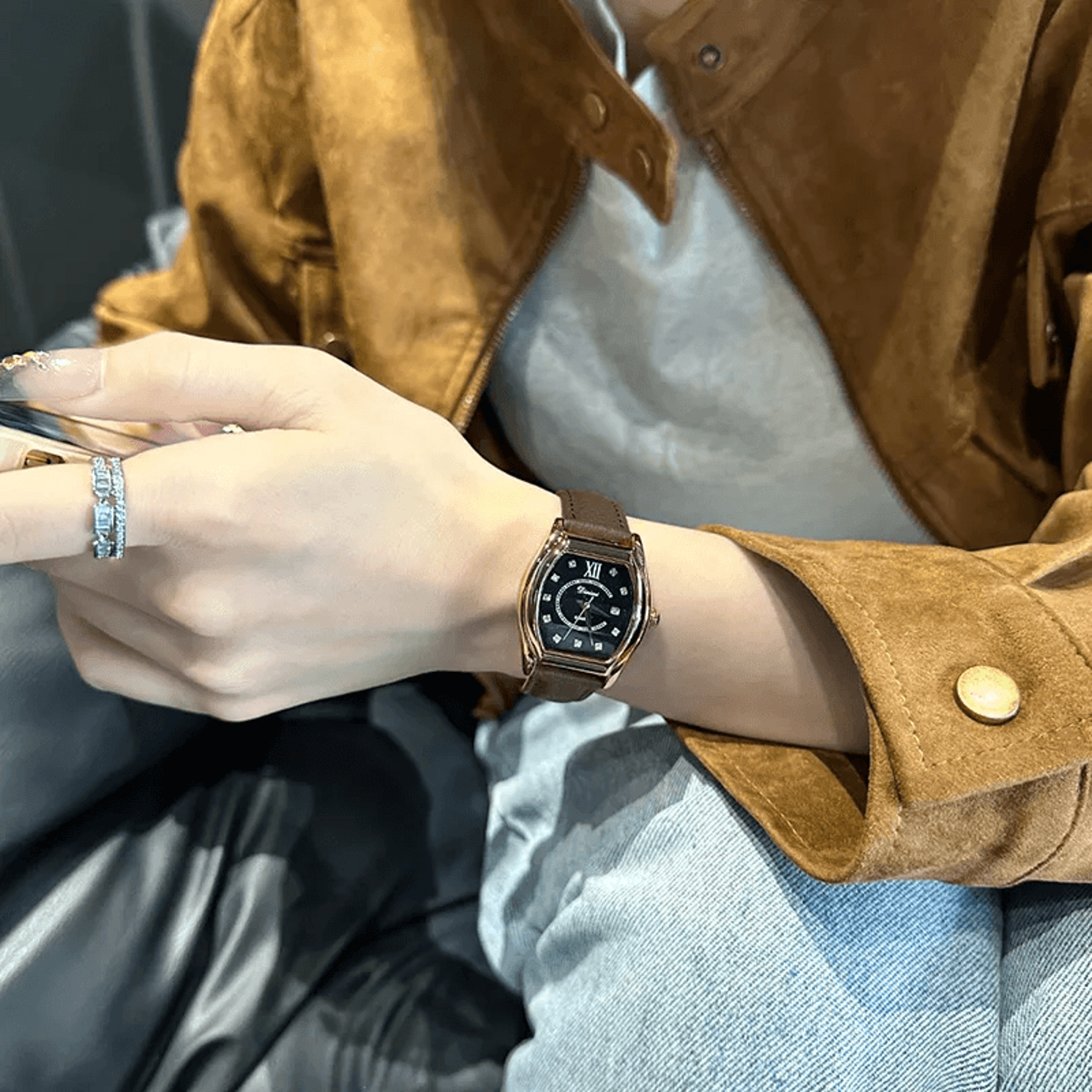 Starry Sky Barrel Quartz Watch For Women Elegant Luxury Wristwatch 4
