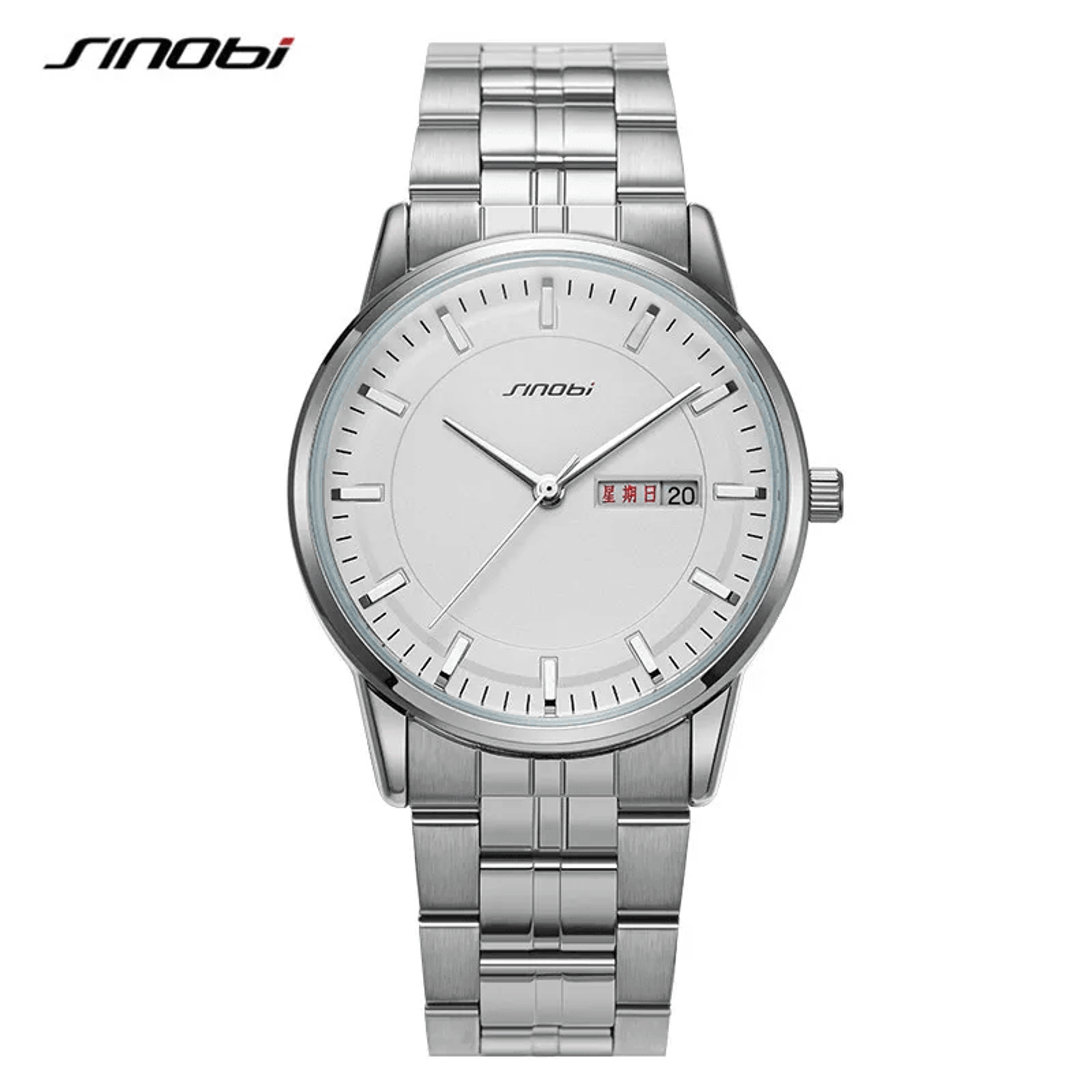 Mens Business Watch With Steel Band And Calendar 2
