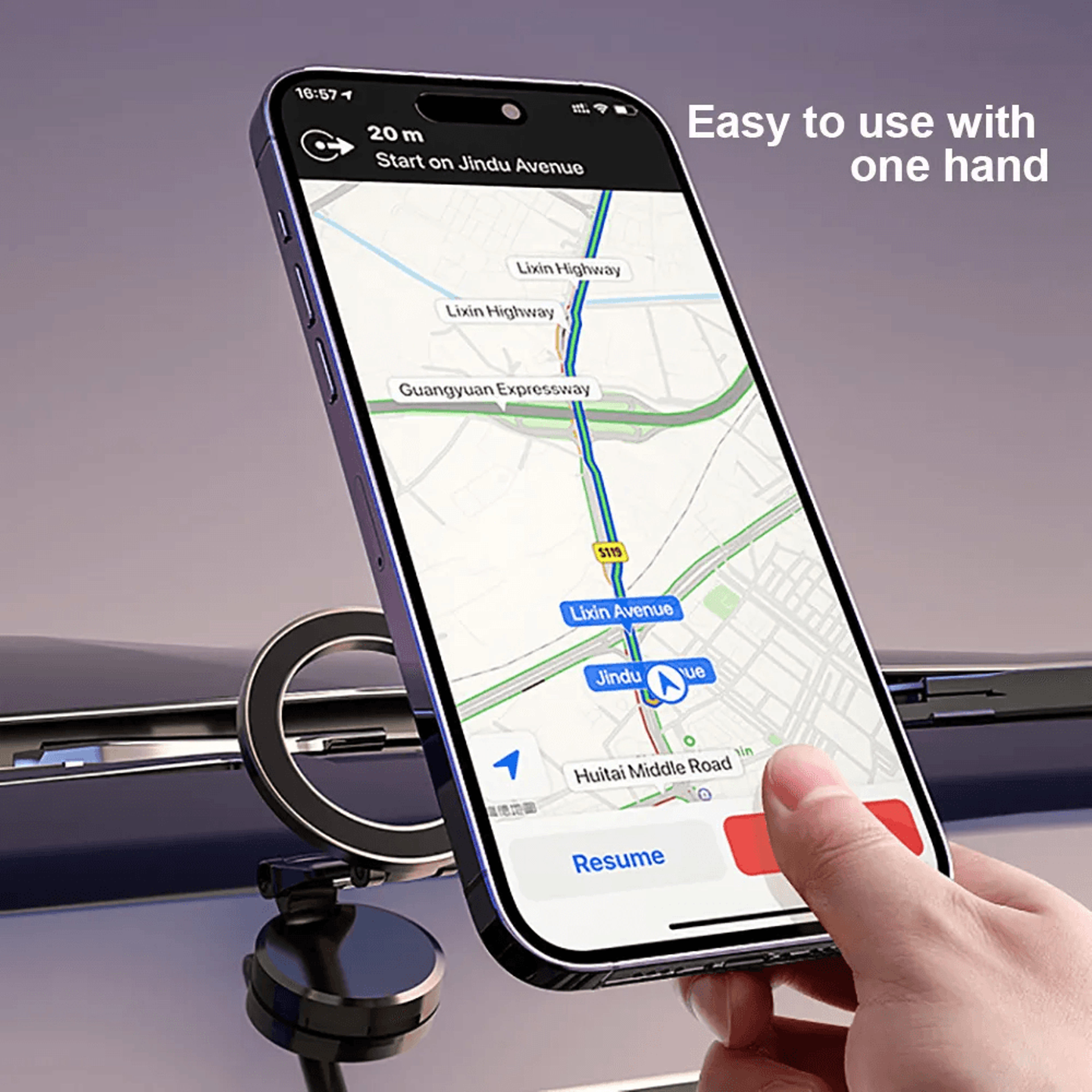 Foldable MagSafe Magnetic Car Phone Holder Adjustable Zinc Alloy Mount 3
