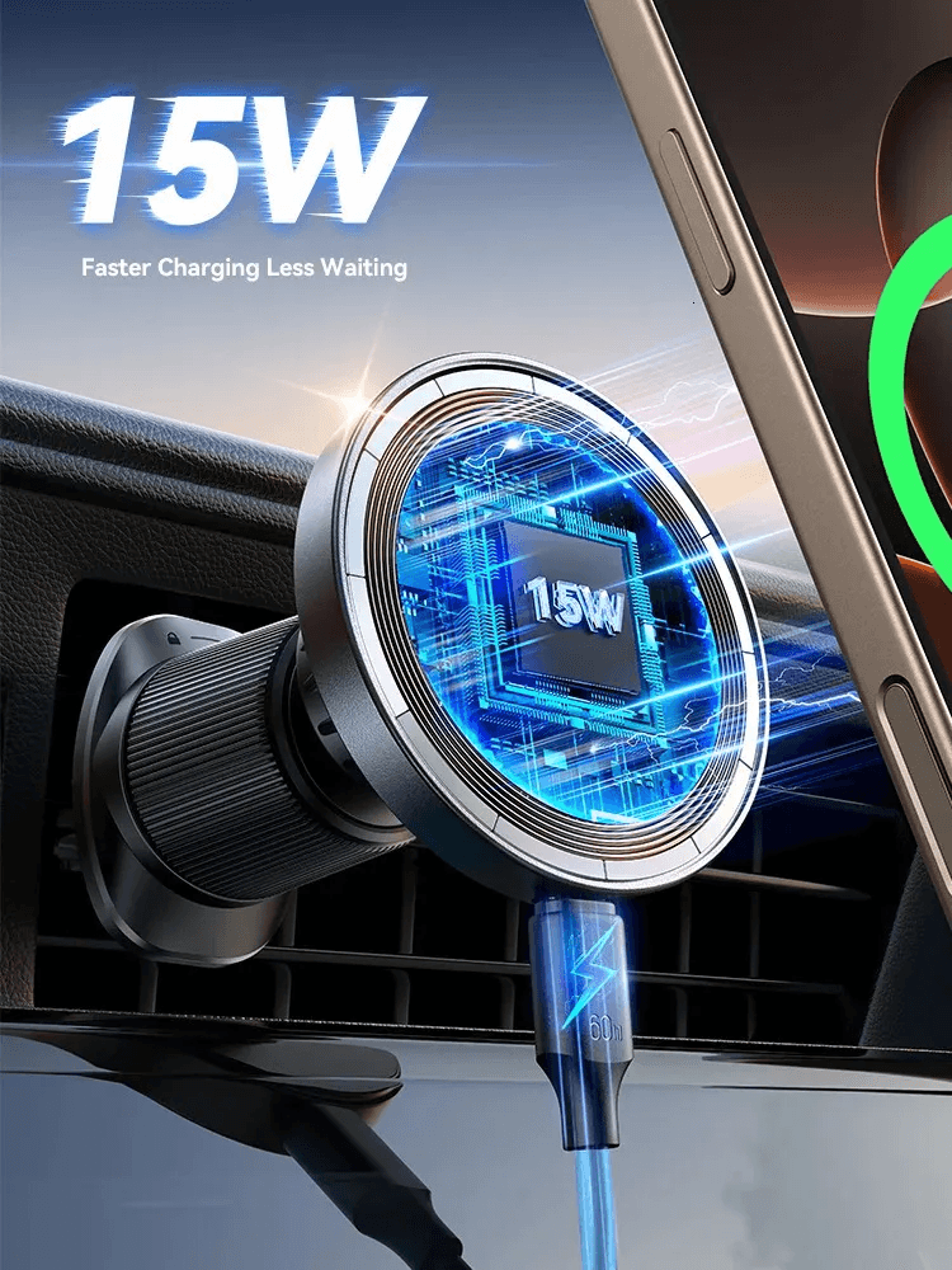 Magnetic Car Phone Holder Mount For Dashboard And Air Vent 4