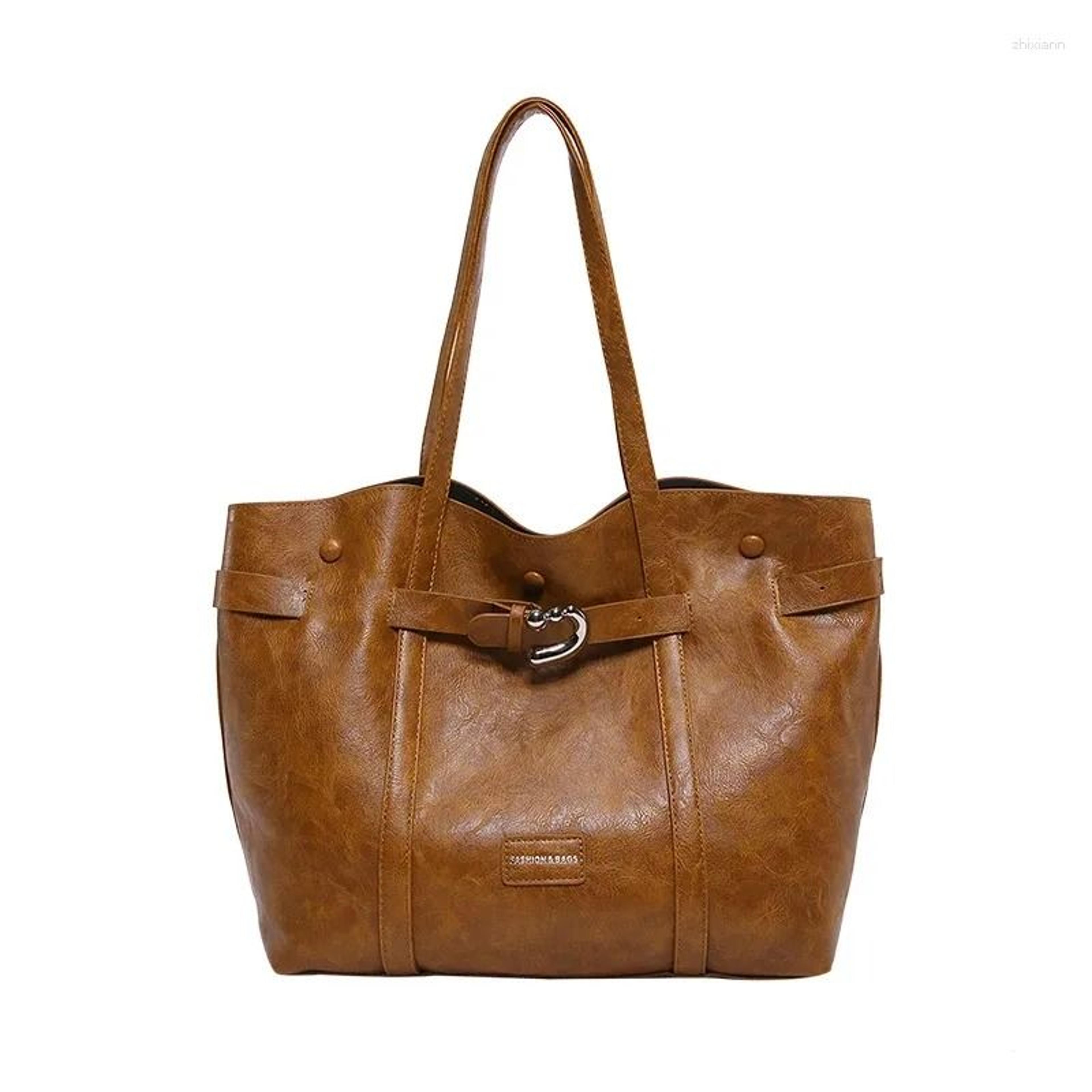 Beige Extra Large Women Tote Bag With Turn Down Pockets And String Closure 3