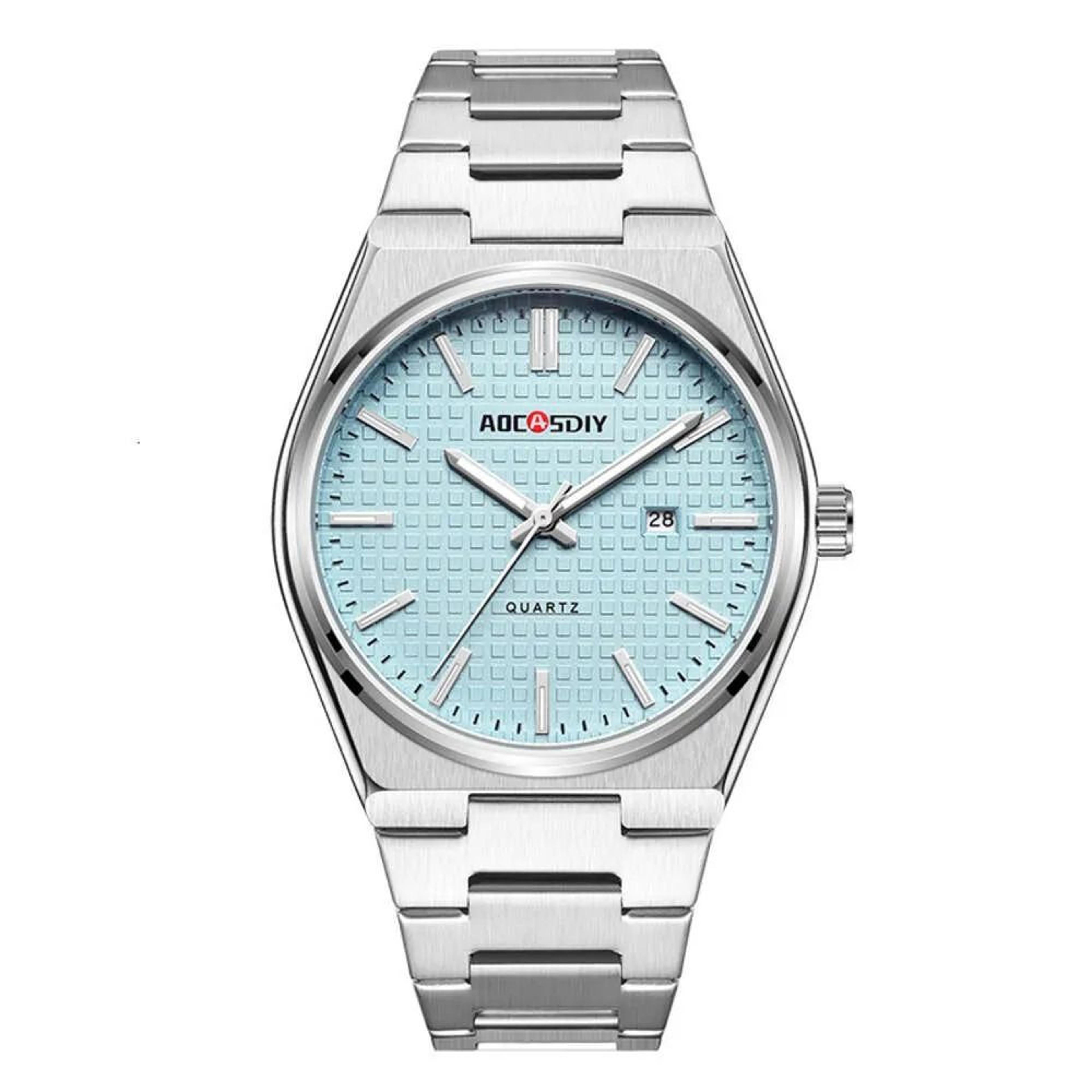 Men Quartz Watch Stainless Steel Waterproof Calendar Watch 3