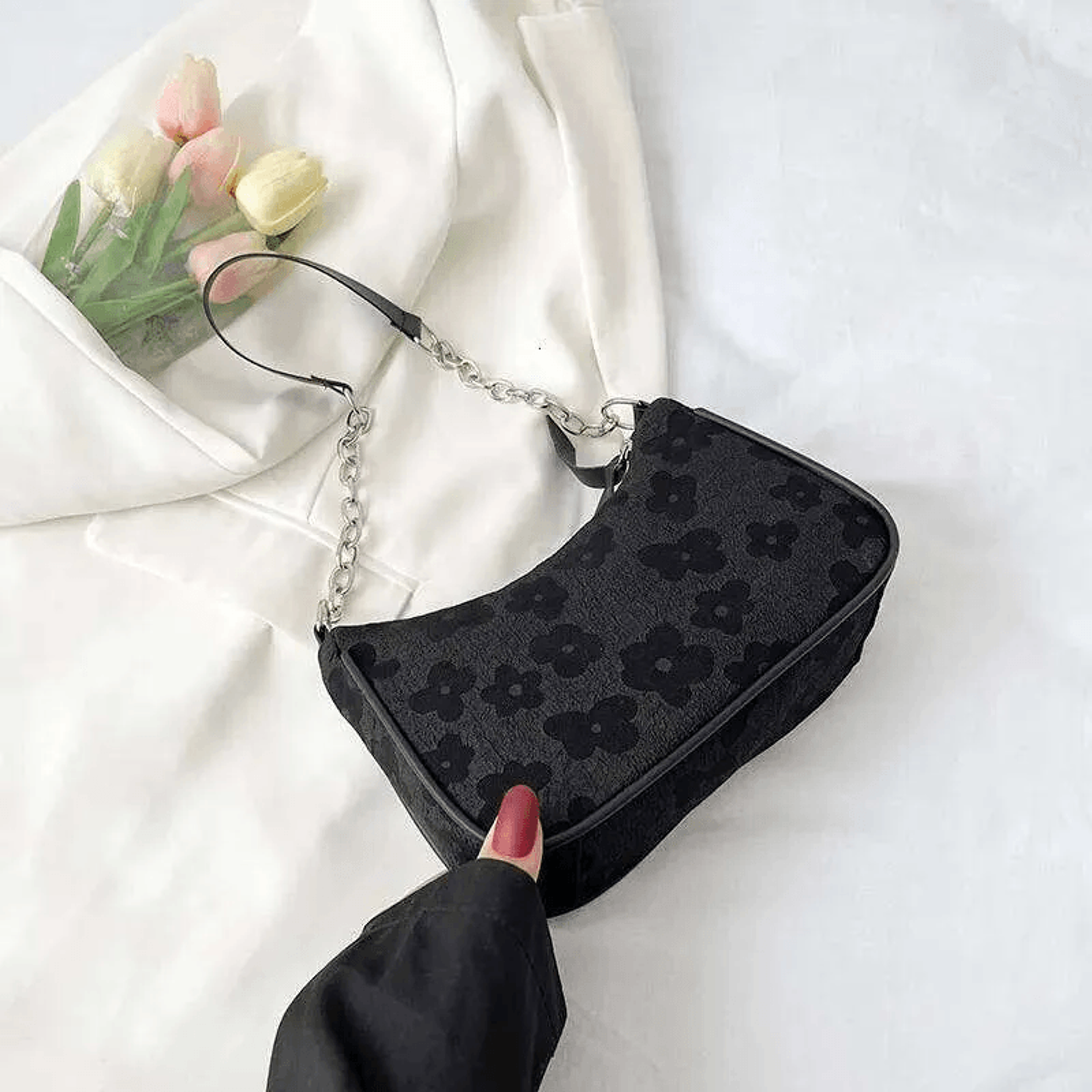 Felt Shoulder Underarm Bag Small Casual Crossbody Purse For Women 2