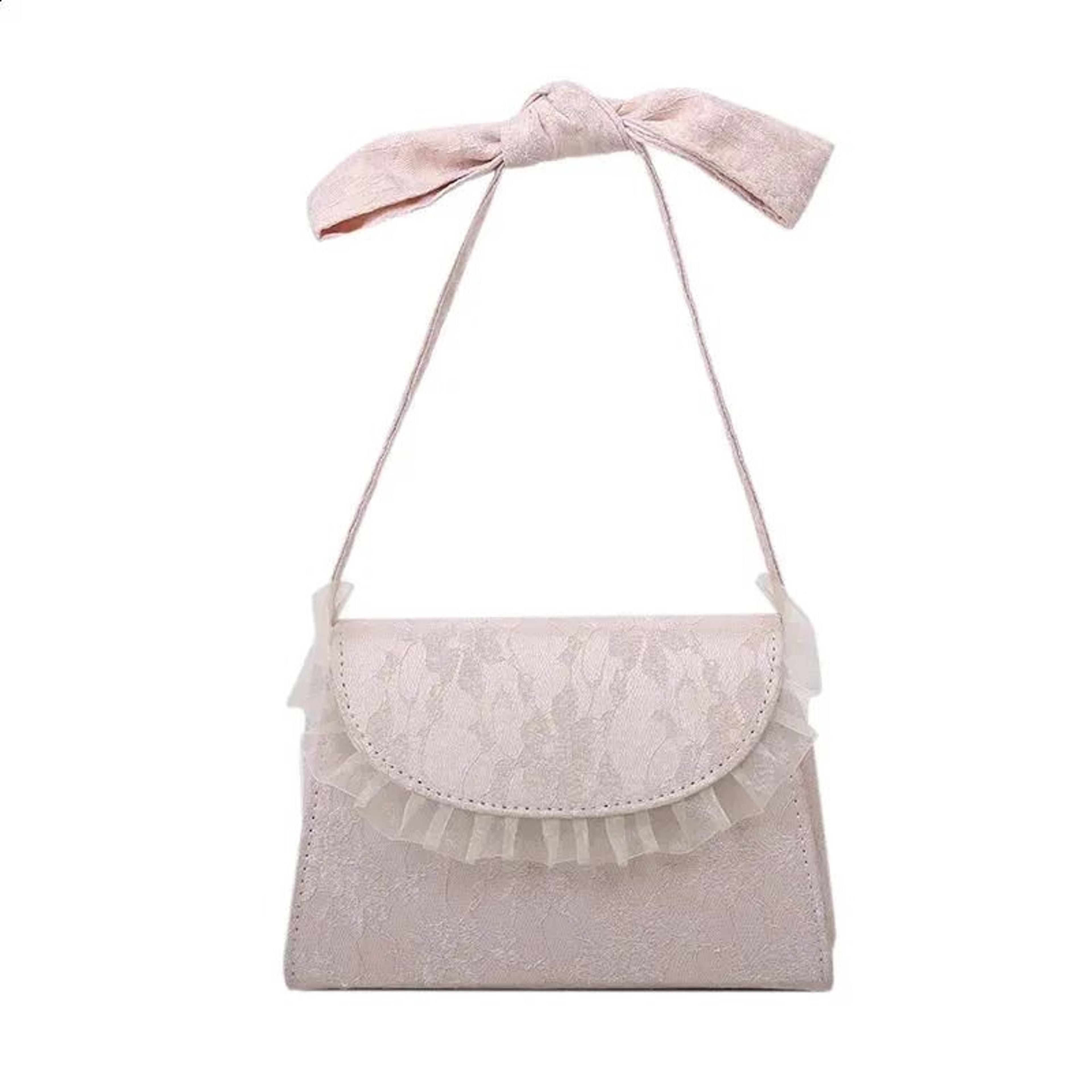 Lace Bow Girls Shoulder Bag PU Crossbody Princess Bag 2
