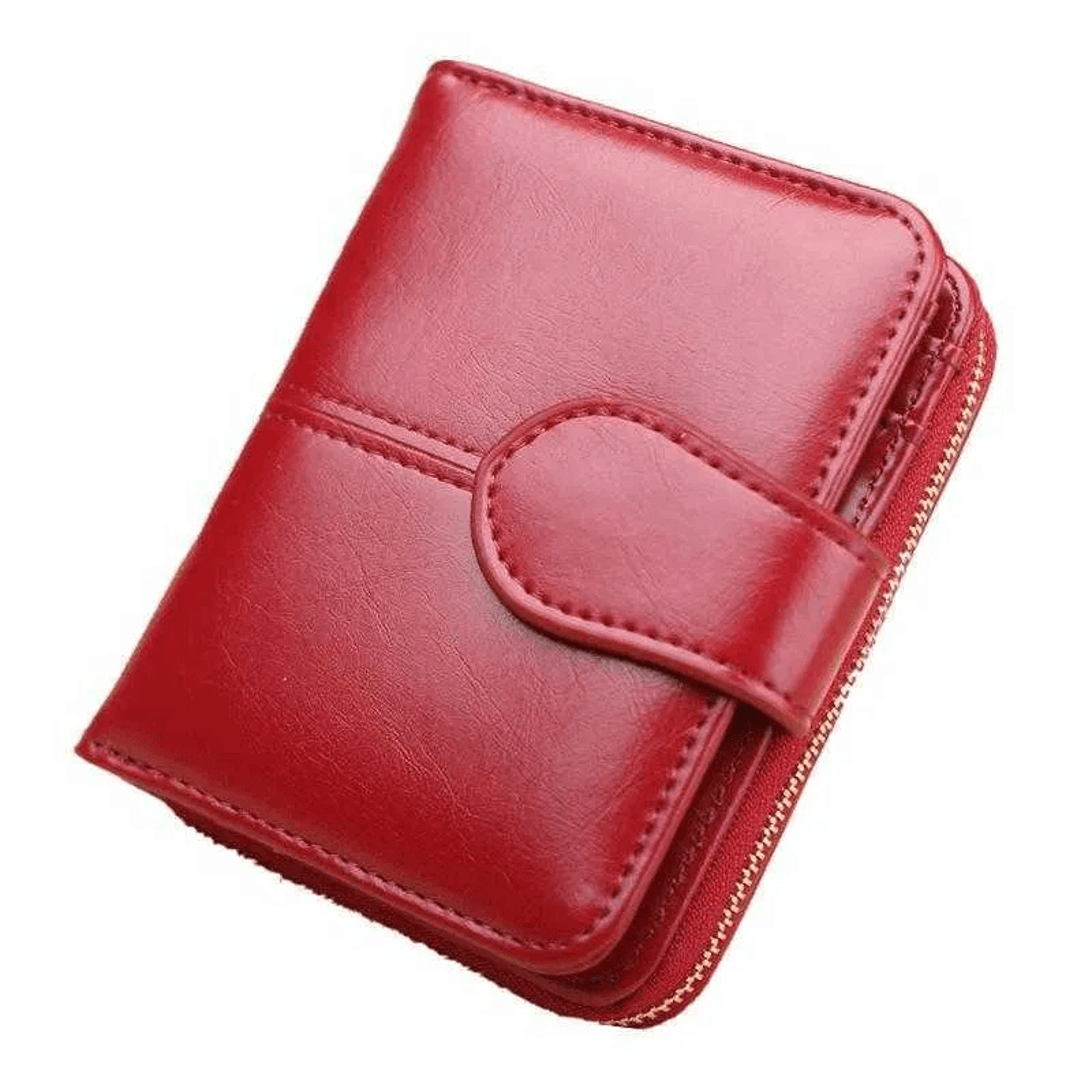 Compact PU Leather Coin Purse Wallet Zipper Passport Holder For Men 3