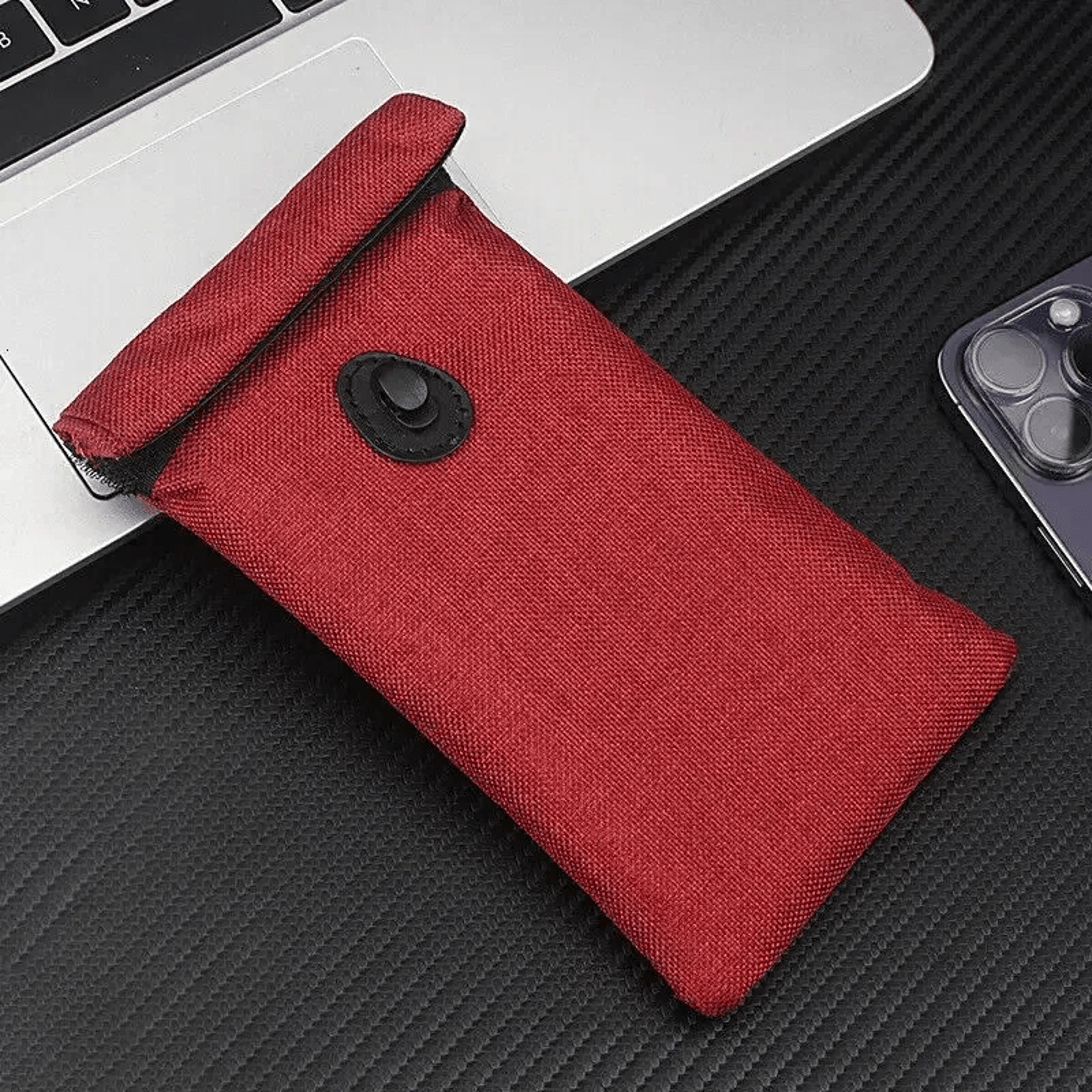 faraday pouch for car keys and smartphone signal blocking anti theft bag