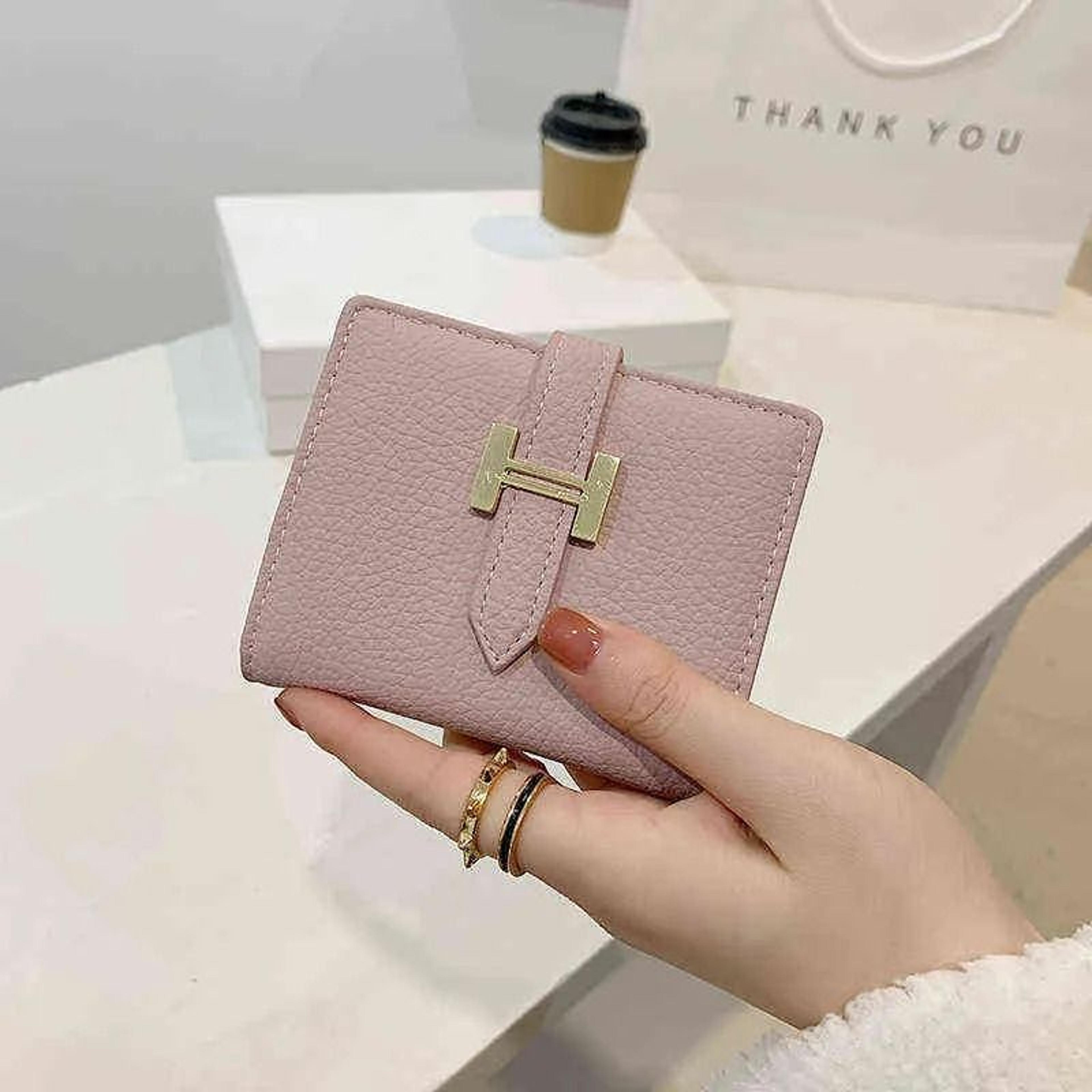 Compact PU Leather Zipper Wallet For Women Coin Purse Card Holder 1