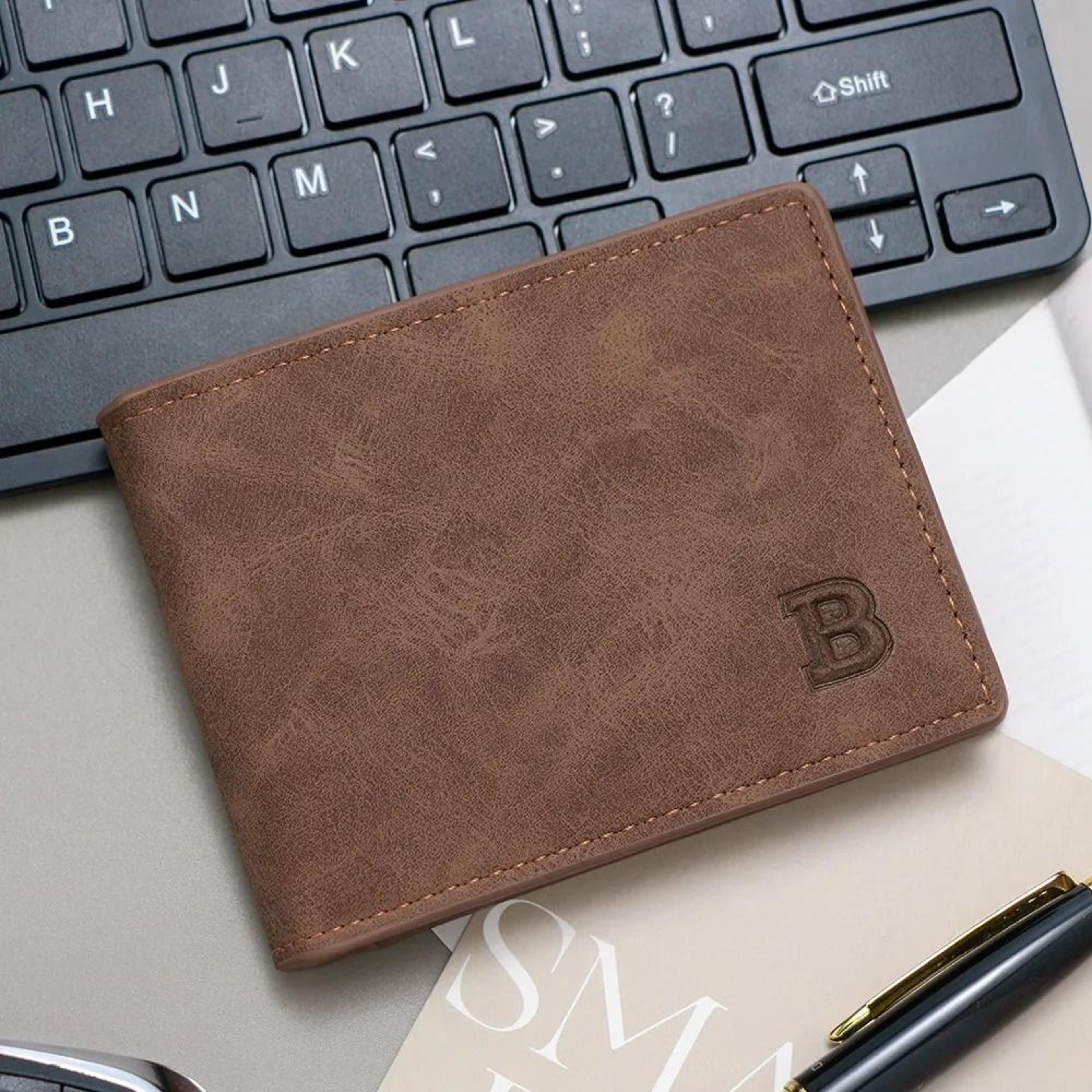 Retro Dollar Pattern Mens Wallet Small Coin Purse Horizontal Matte Feel Billfold 1