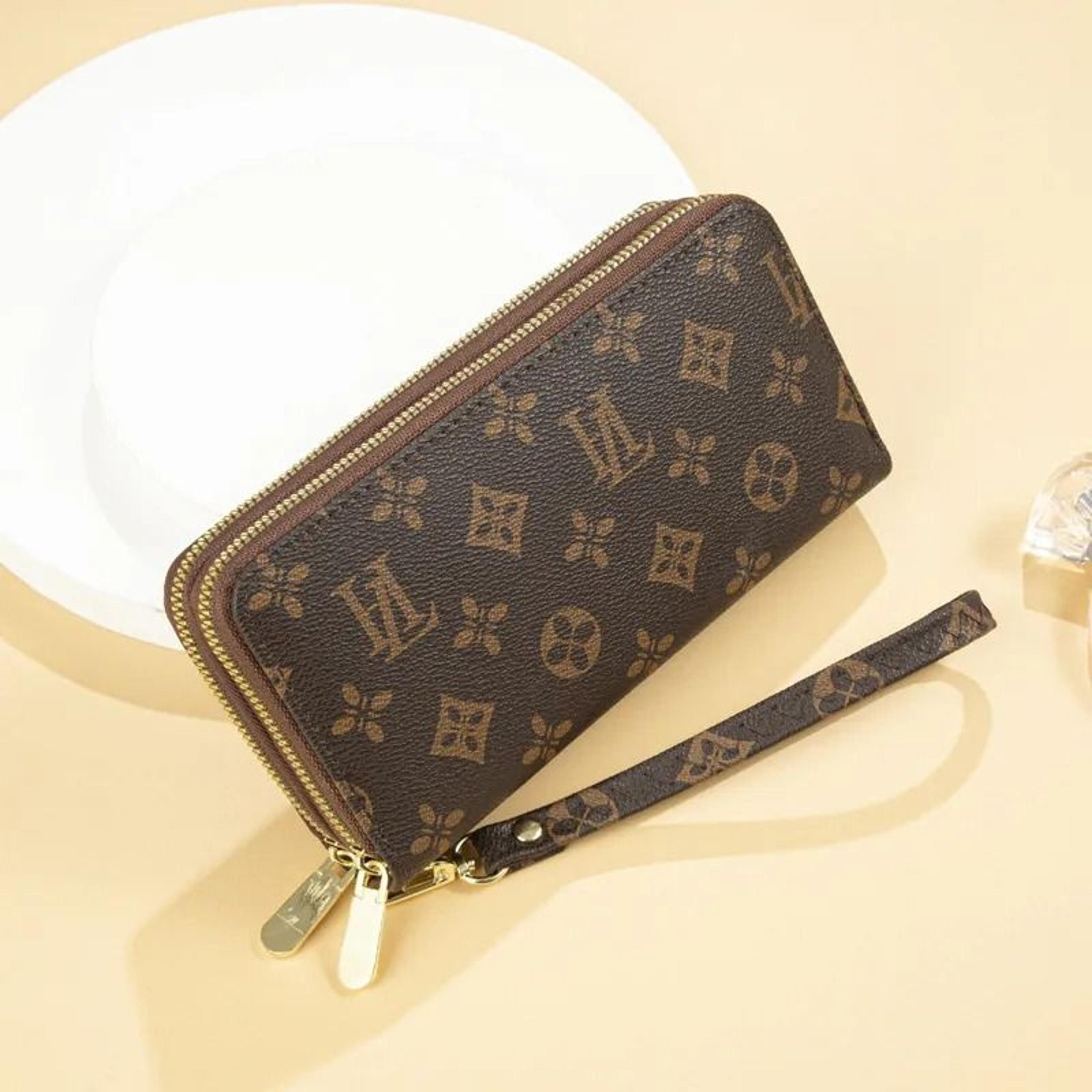 luxury womens long wallet large capacity double zipper clutch fashion print