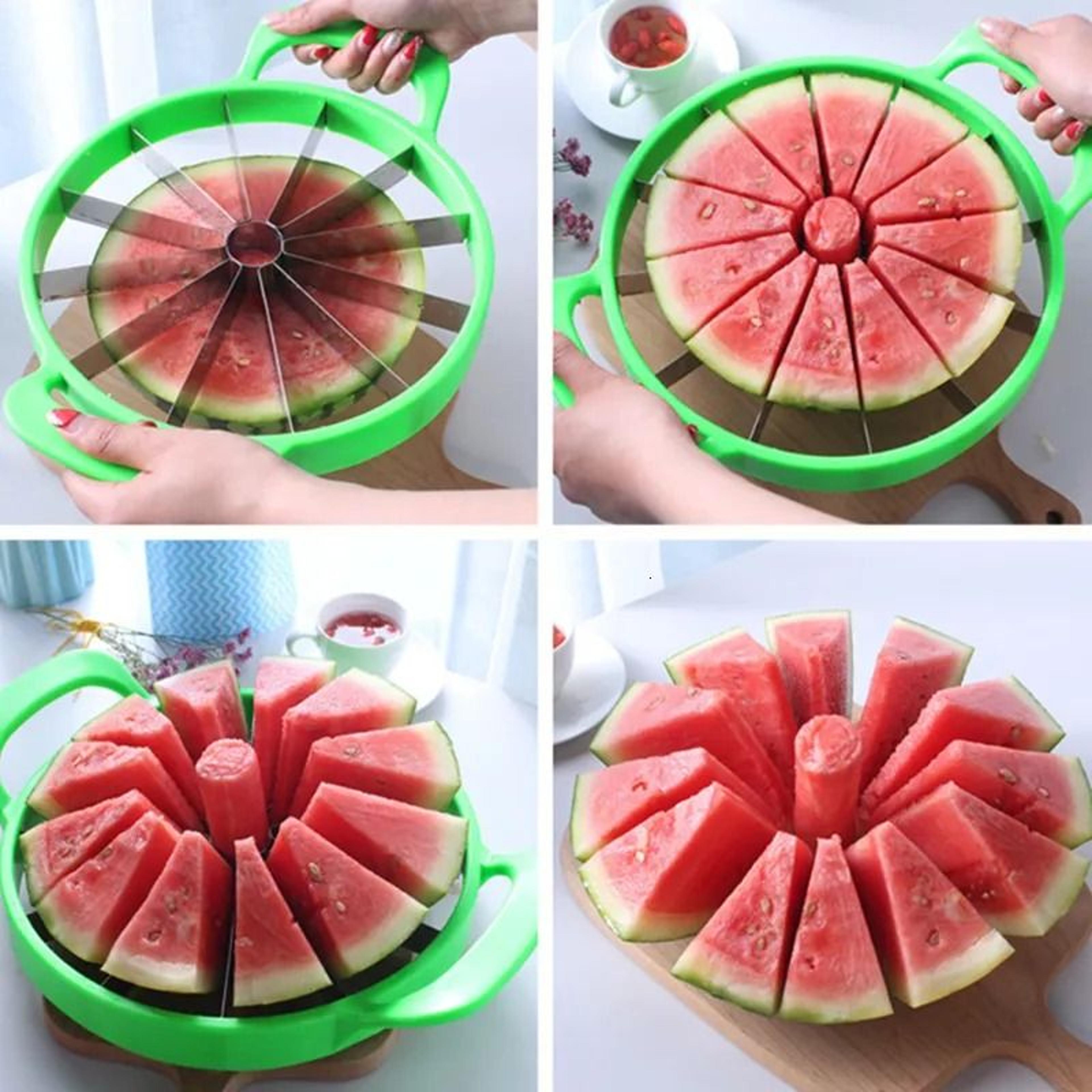 Watermelon Slicer Stainless Steel Fruit Cutter Melon Divider Kitchen Gadget 4